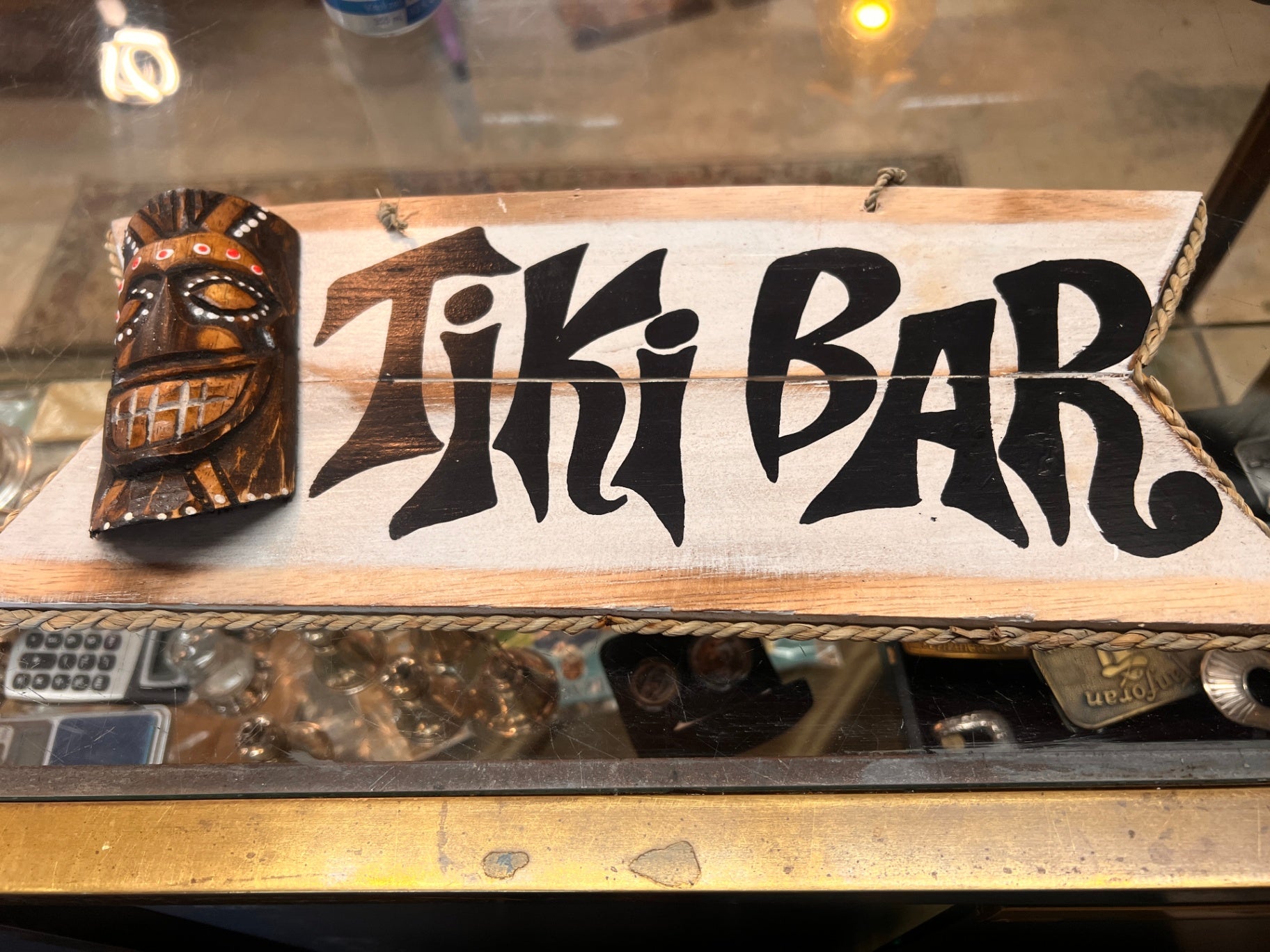 Small Wooden Tiki Bar Sign