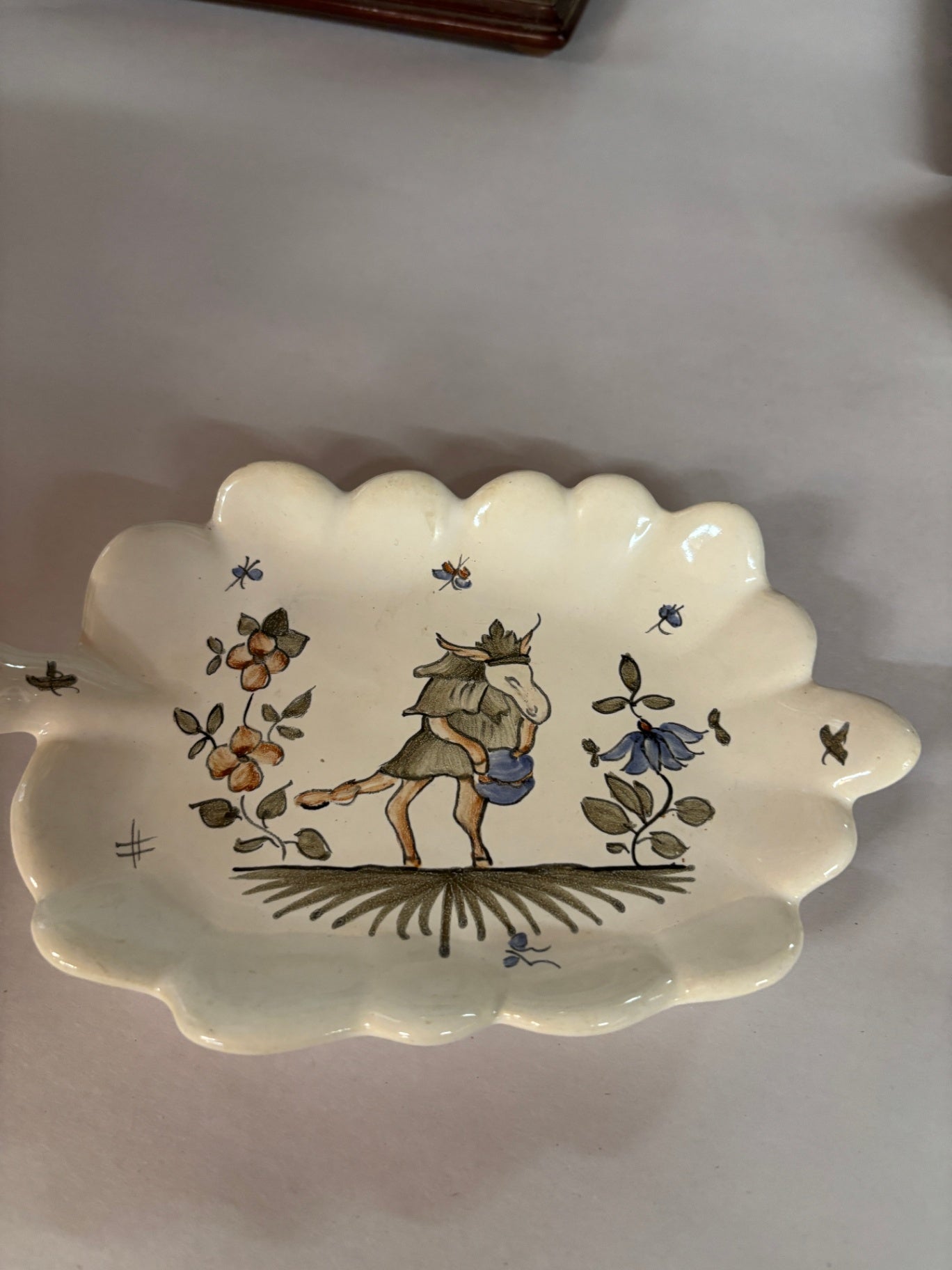  Decorative Plate is Styled in the French Quimper Pottery Tradition