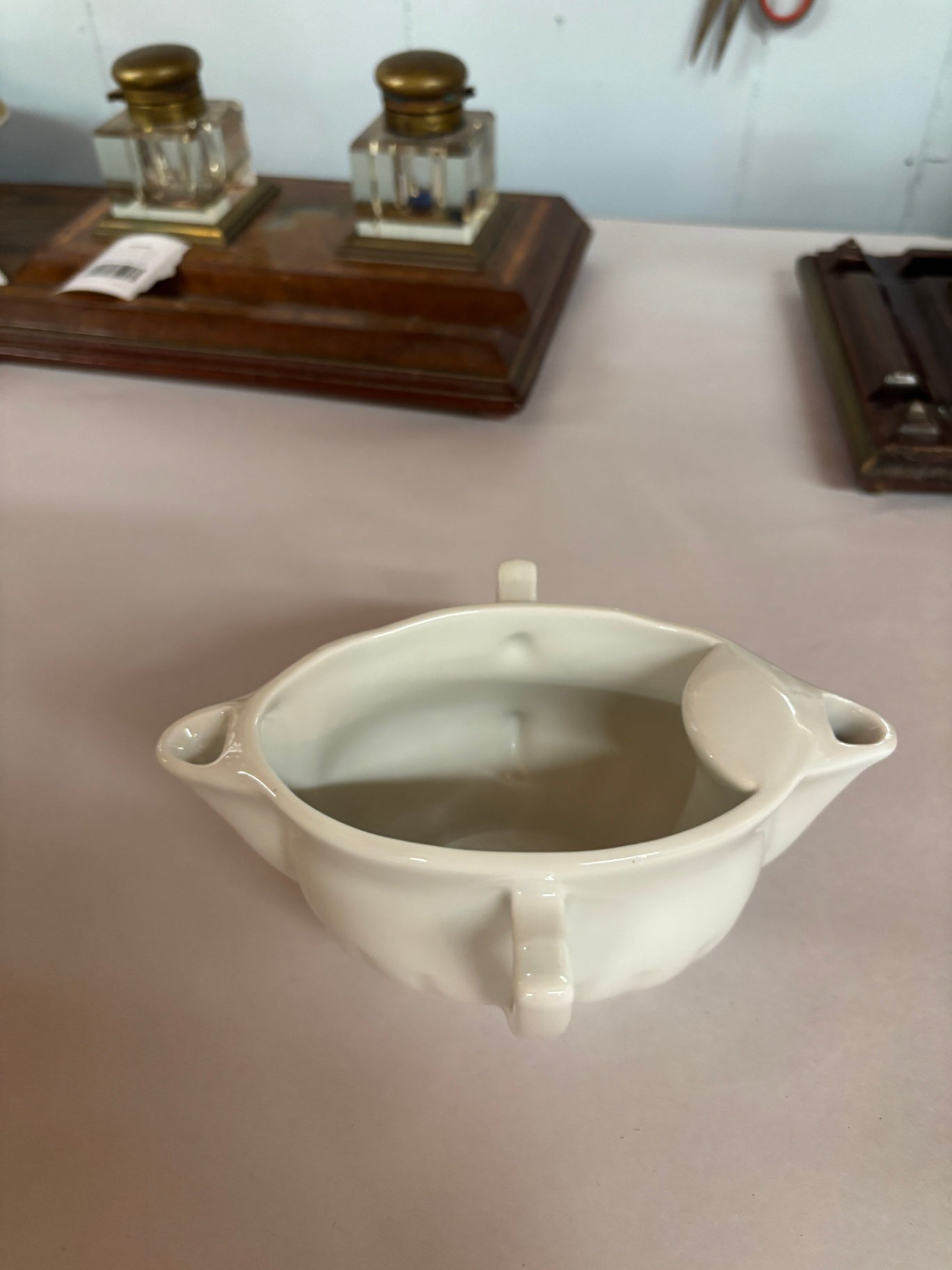  White Porcelain Gravy Separator