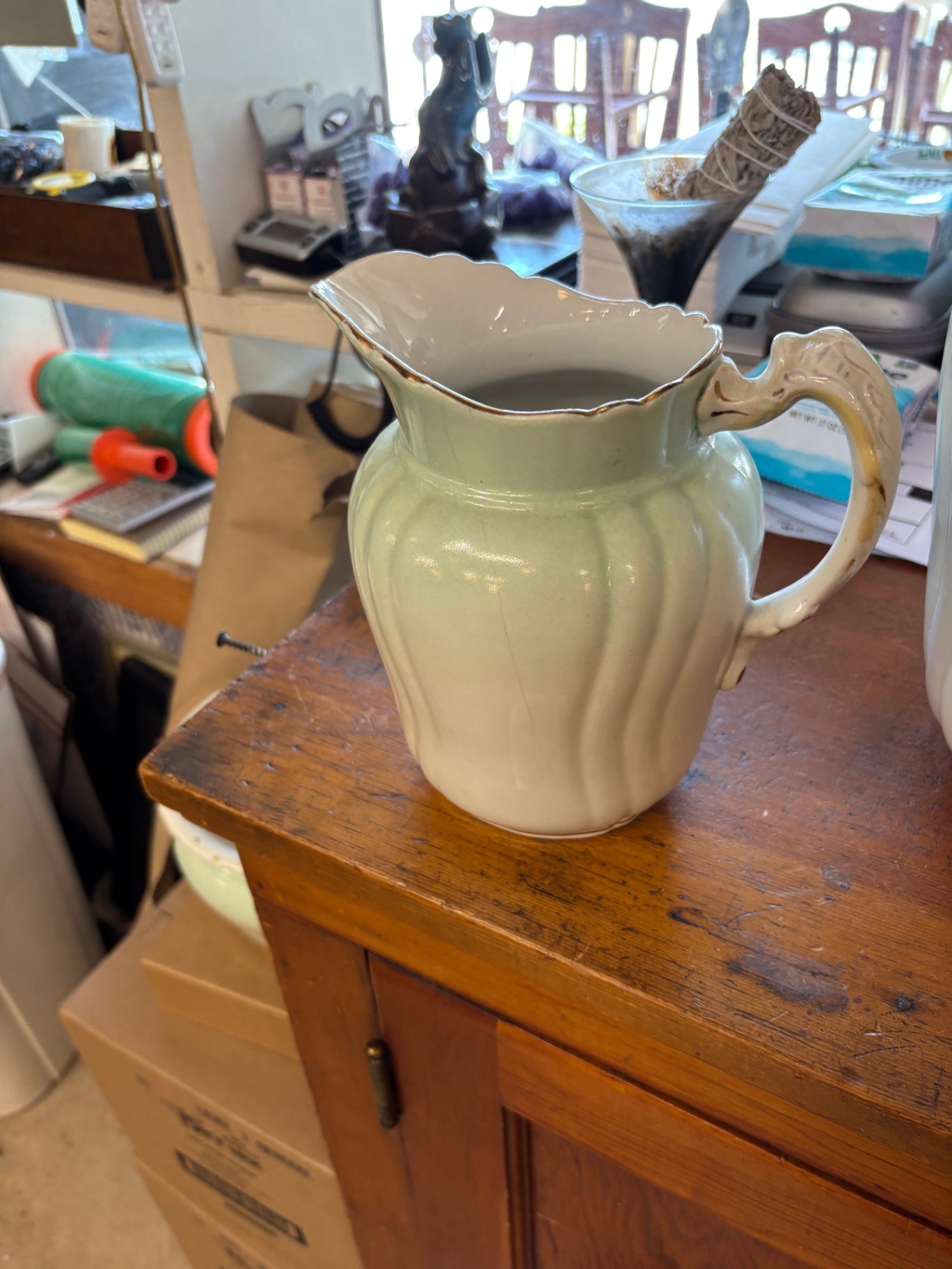  Antique Ironstone Water Pitcher
