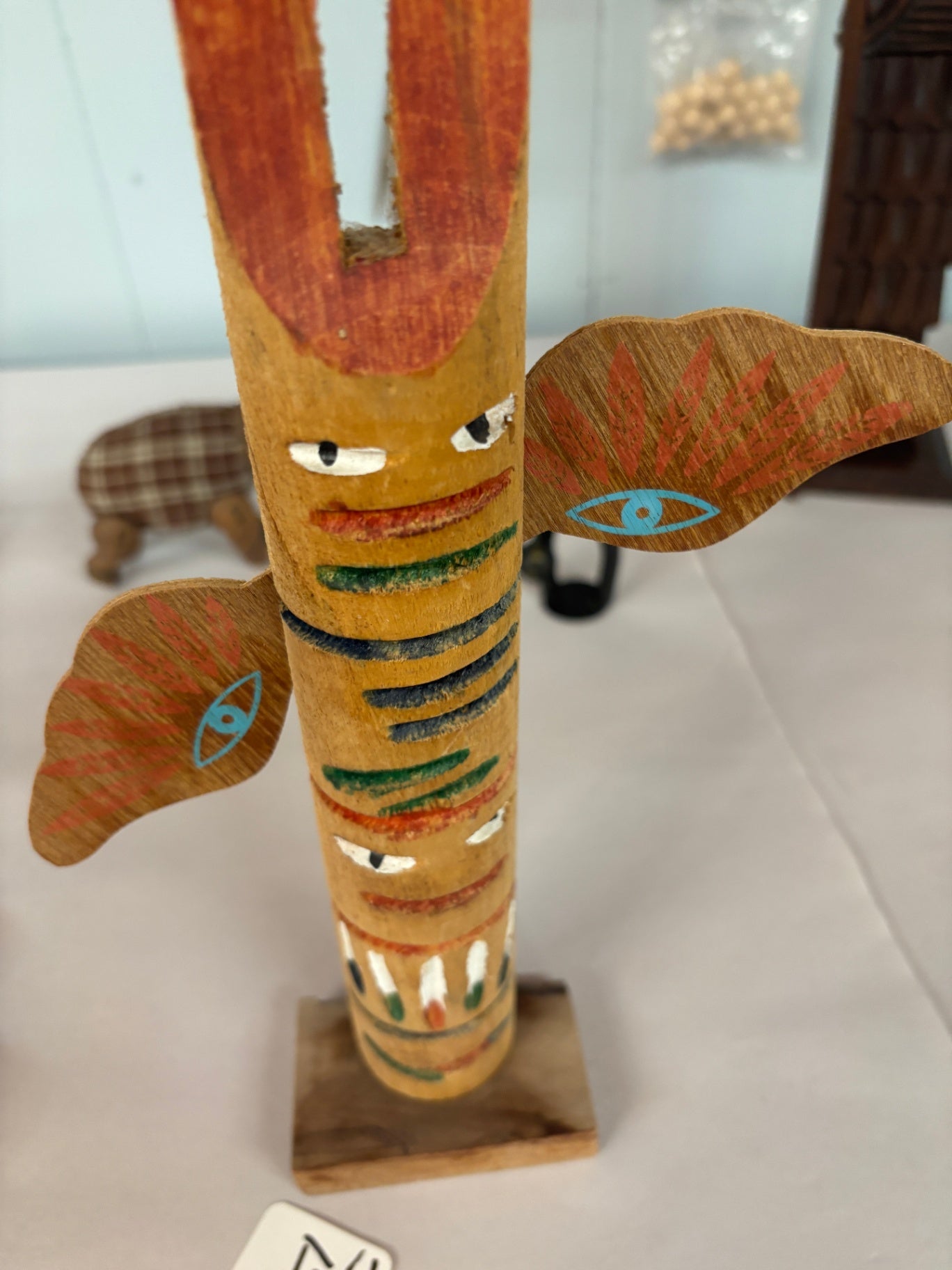  Vintage Hand-Carved Totem Pole