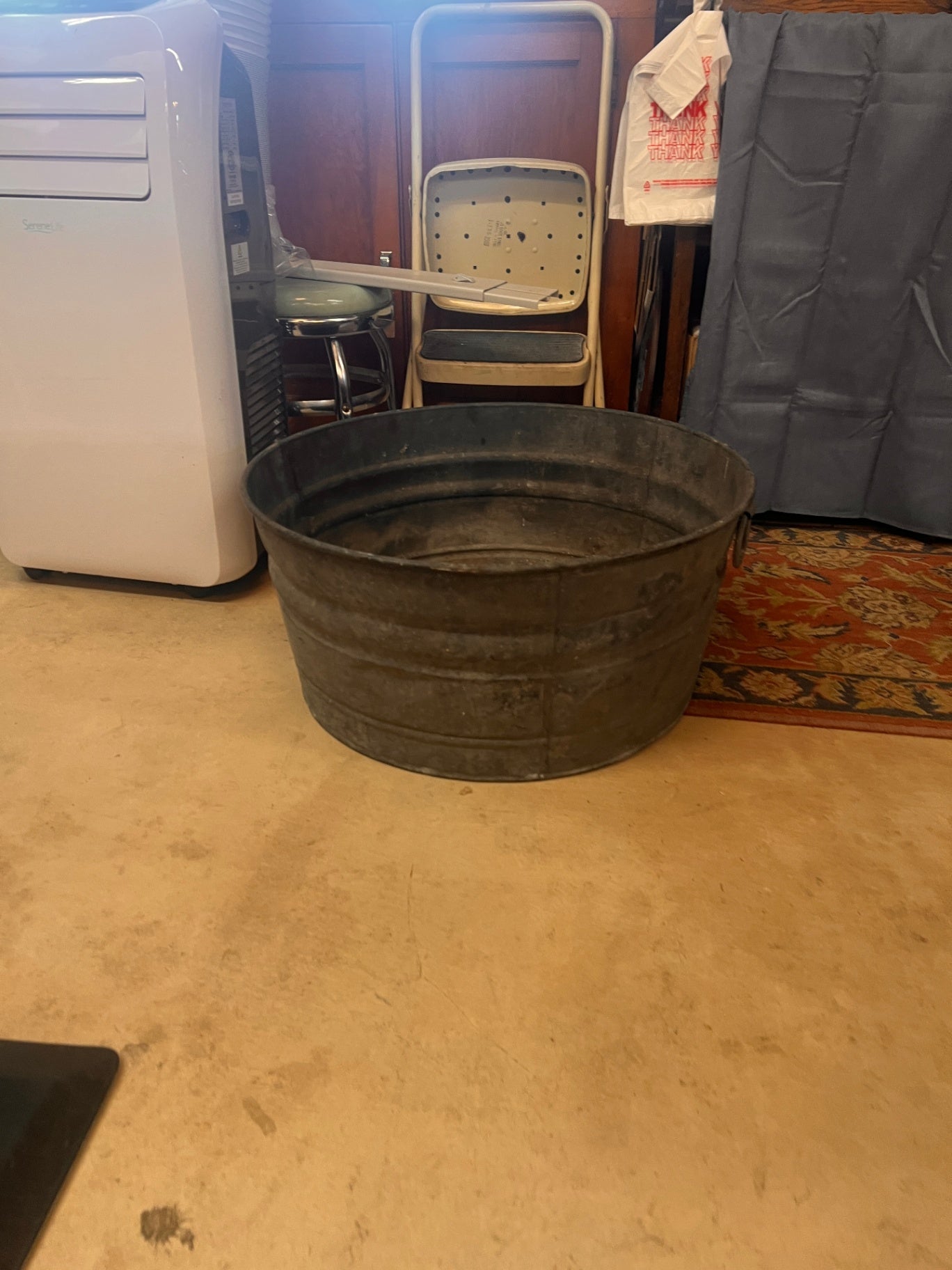 Large Galvanized Wash Tub
