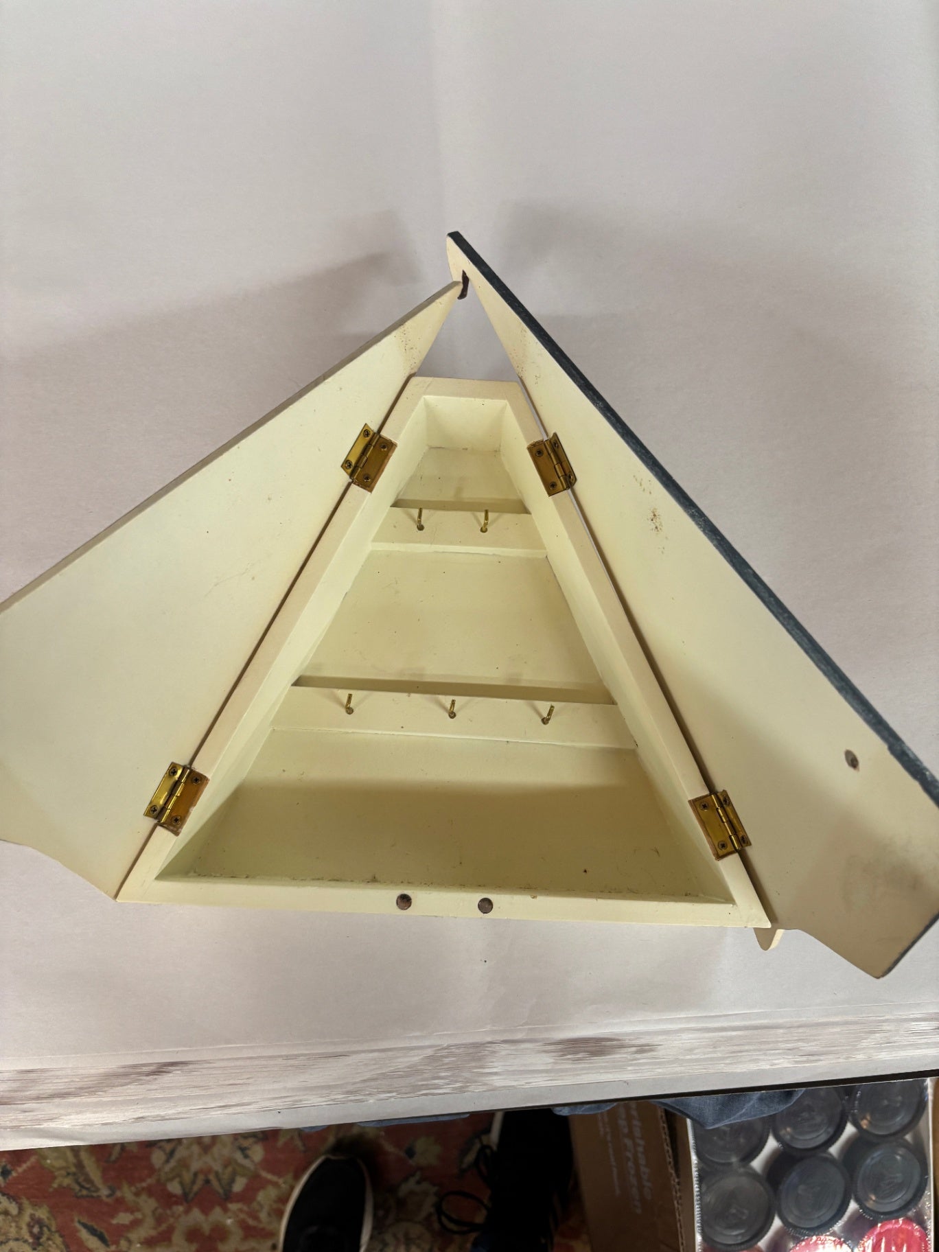 Vintage Nautical Sailboat Wall-Mount Key Holder / Jewelry Cabinet