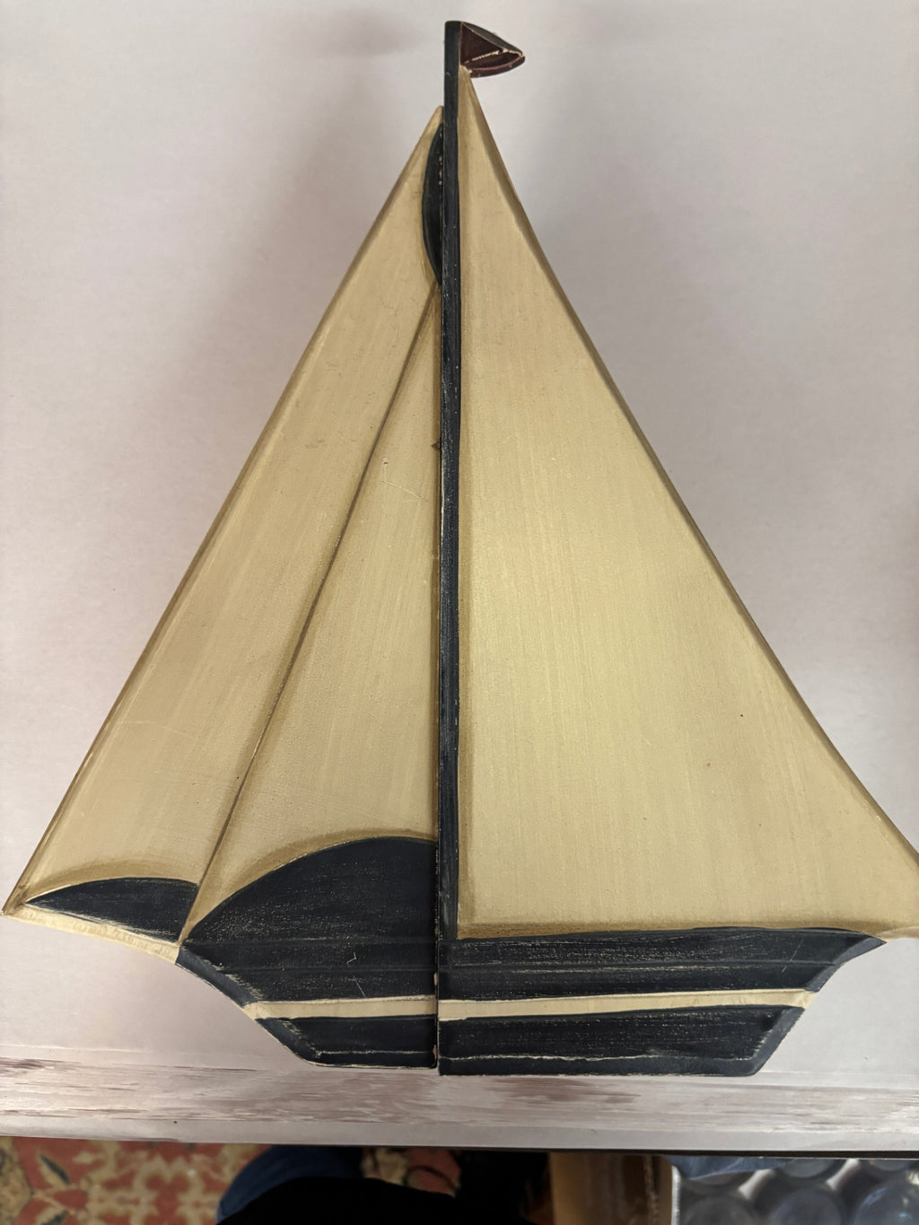 Vintage Nautical Sailboat Wall-Mount Key Holder / Jewelry Cabinet
