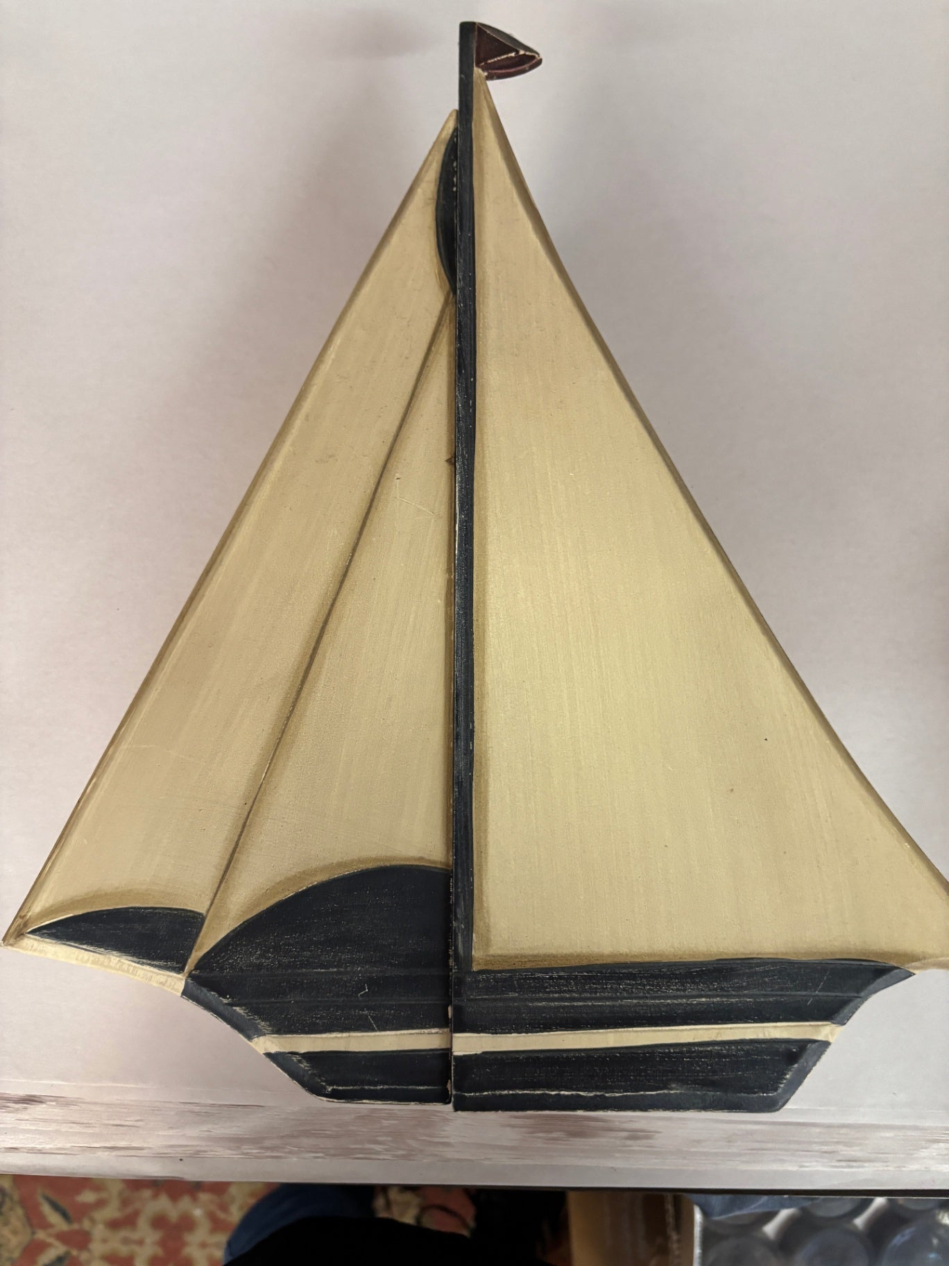 Vintage Nautical Sailboat Wall-Mount Key Holder / Jewelry Cabinet