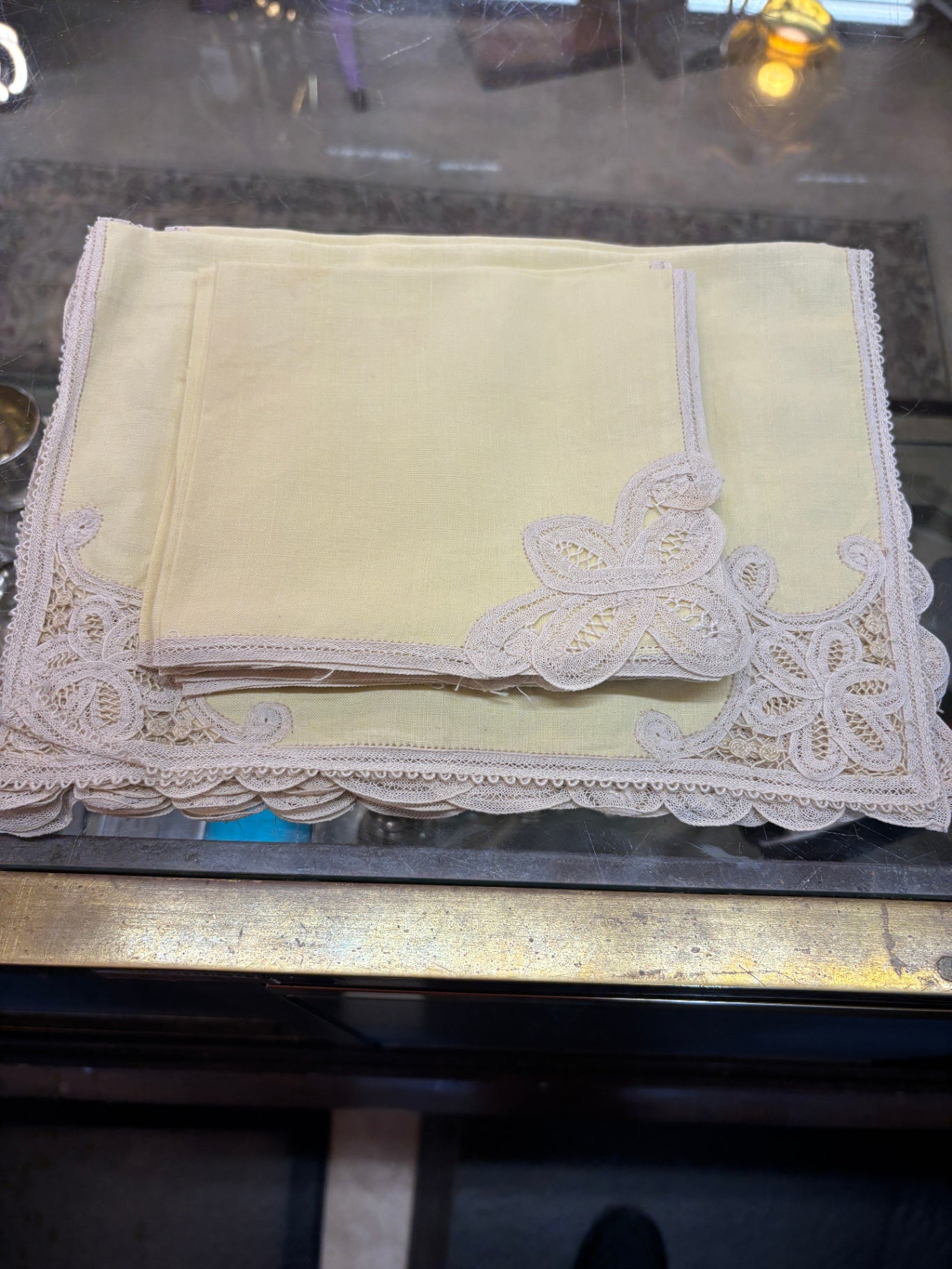 Yellow Linen Doilies