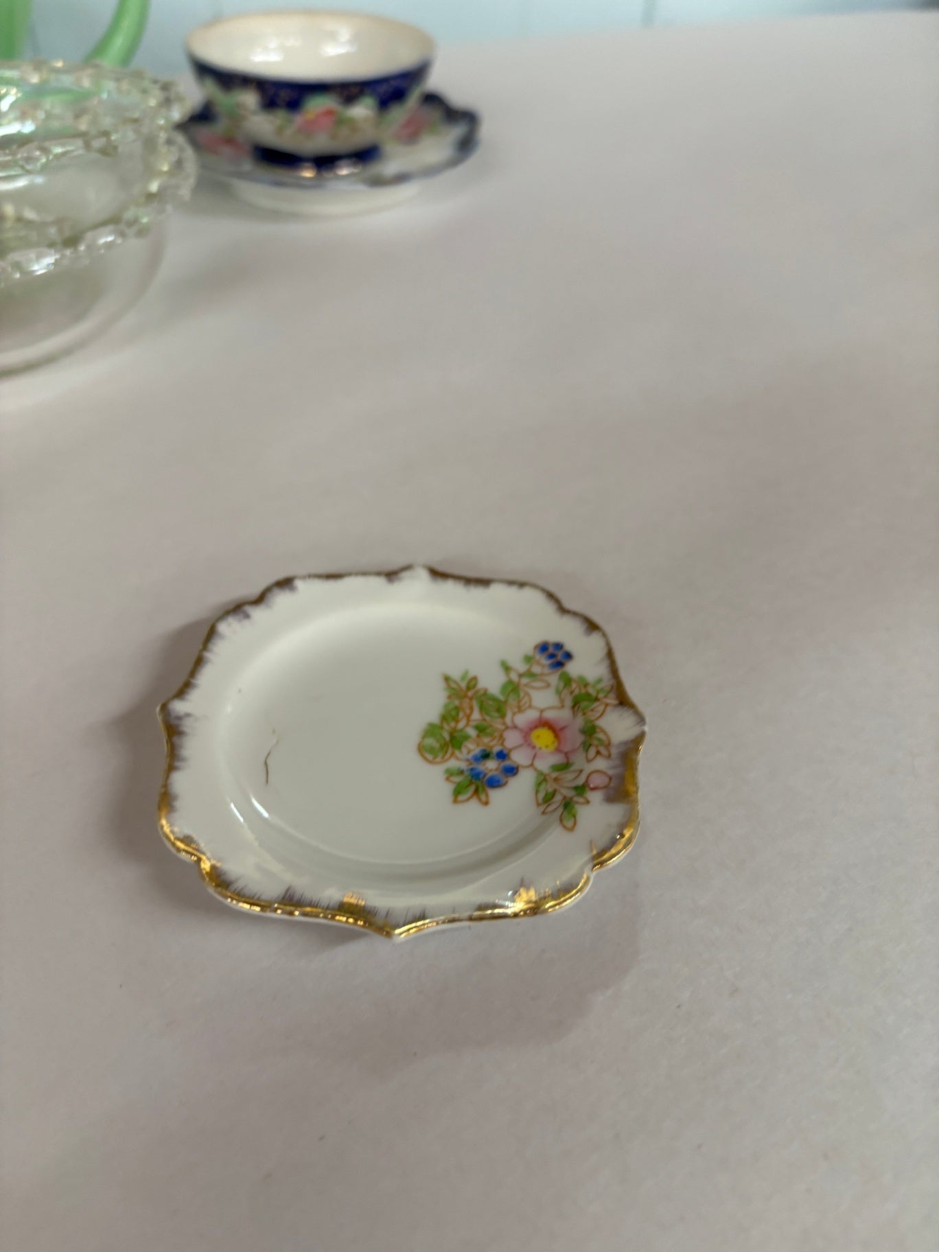  Vintage Miniature Porcelain Saucer