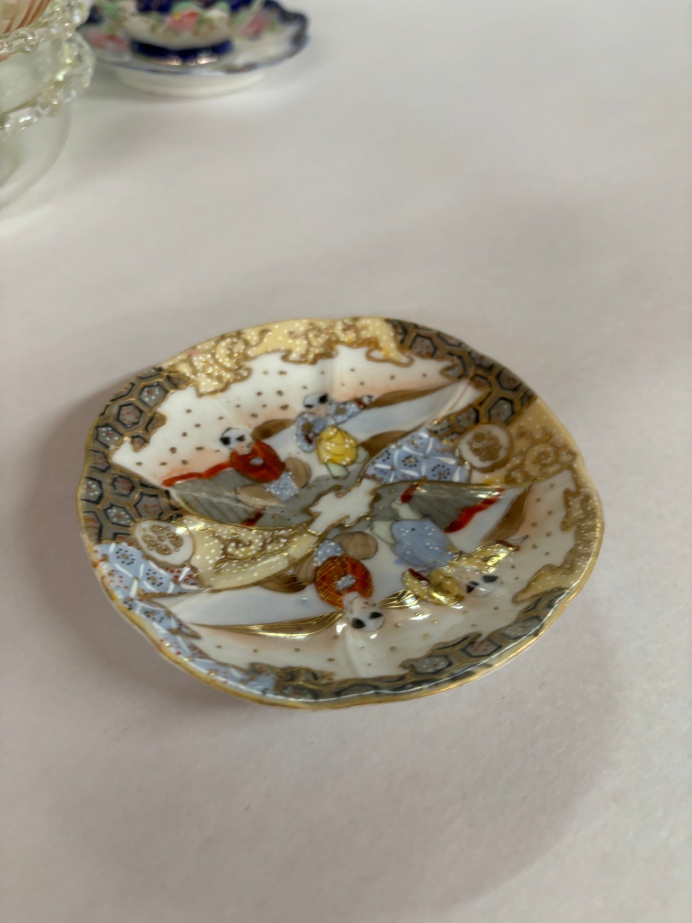 Japanese Satsuma ware trinket bowl or small plate.