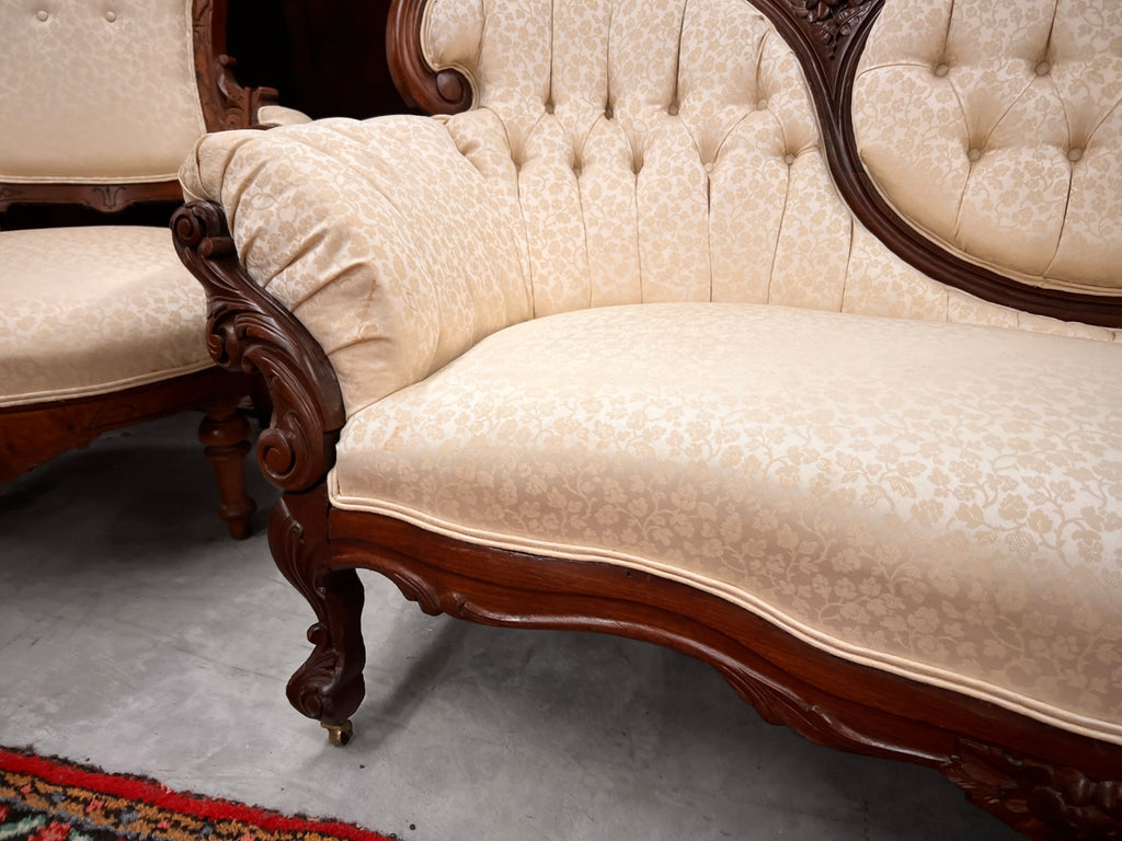 Victorian Rococo Revival Walnut Parlor Sofa | Circa 1870–1880