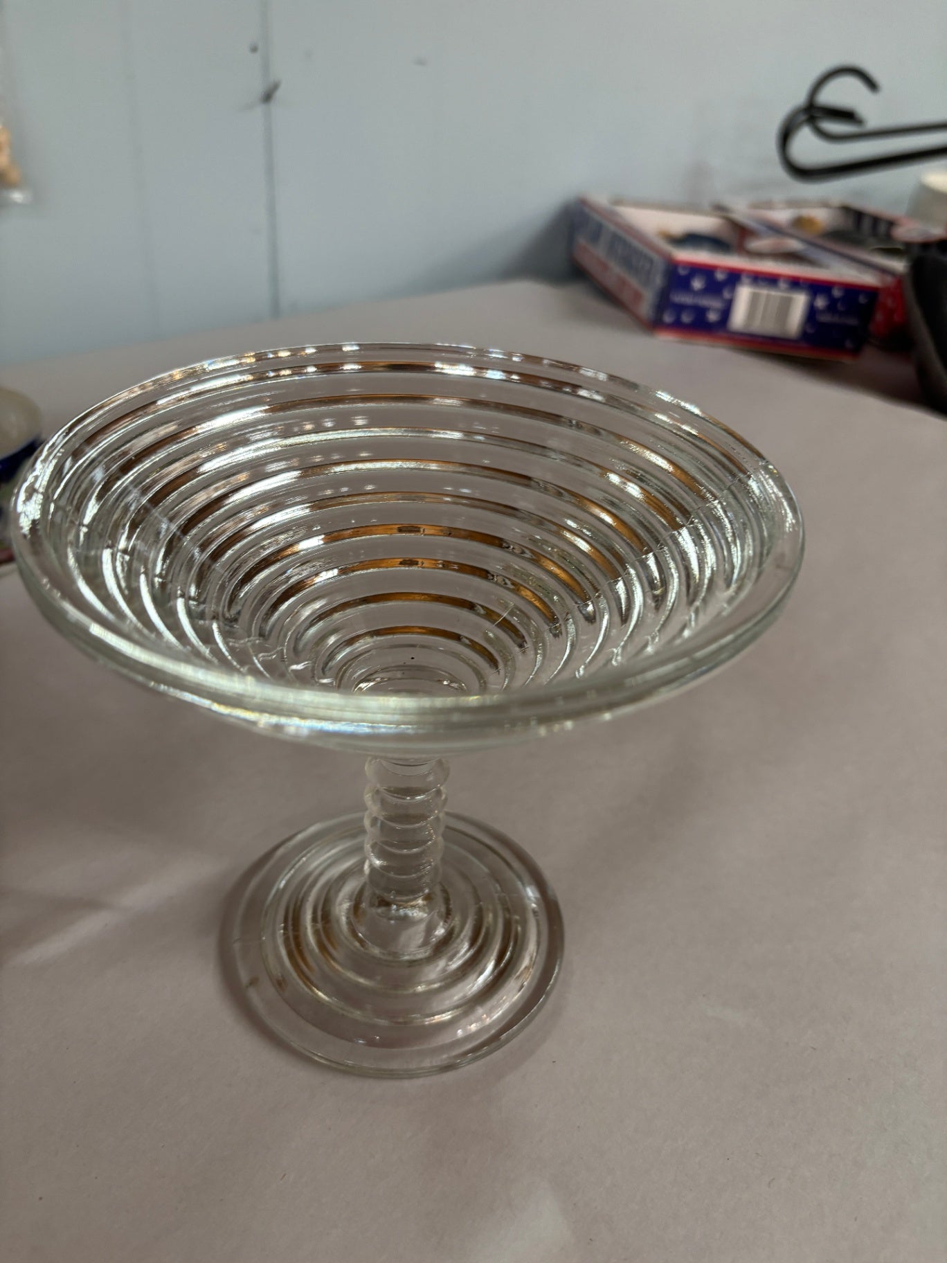 Anchor Hocking Manhattan Pattern Compote Dish