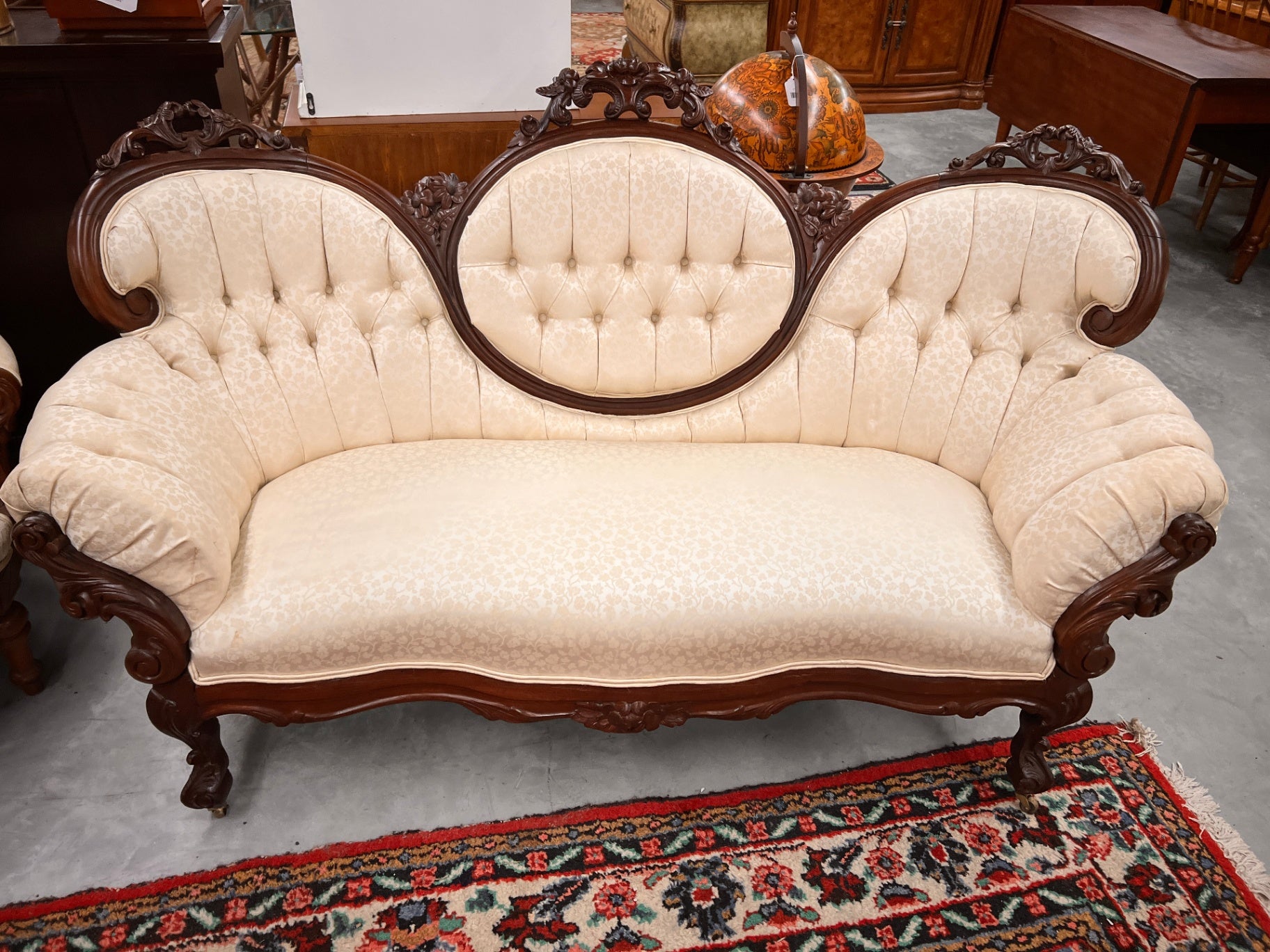Victorian Rococo Revival Walnut Parlor Sofa | Circa 1870–1880