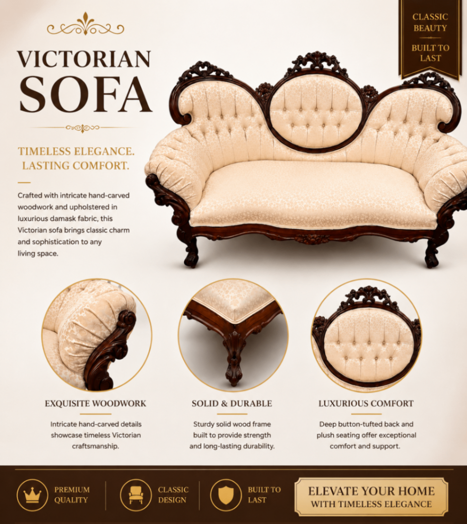 Victorian Rococo Revival Walnut Parlor Sofa | Circa 1870–1880