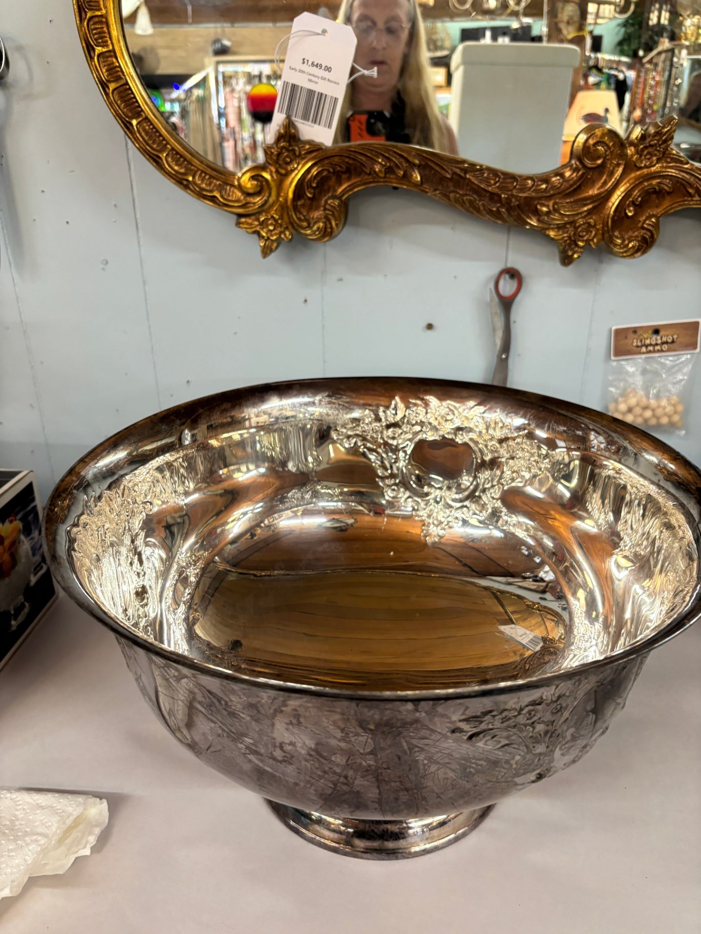 Silver Plated Punchbowl with 10 Cups