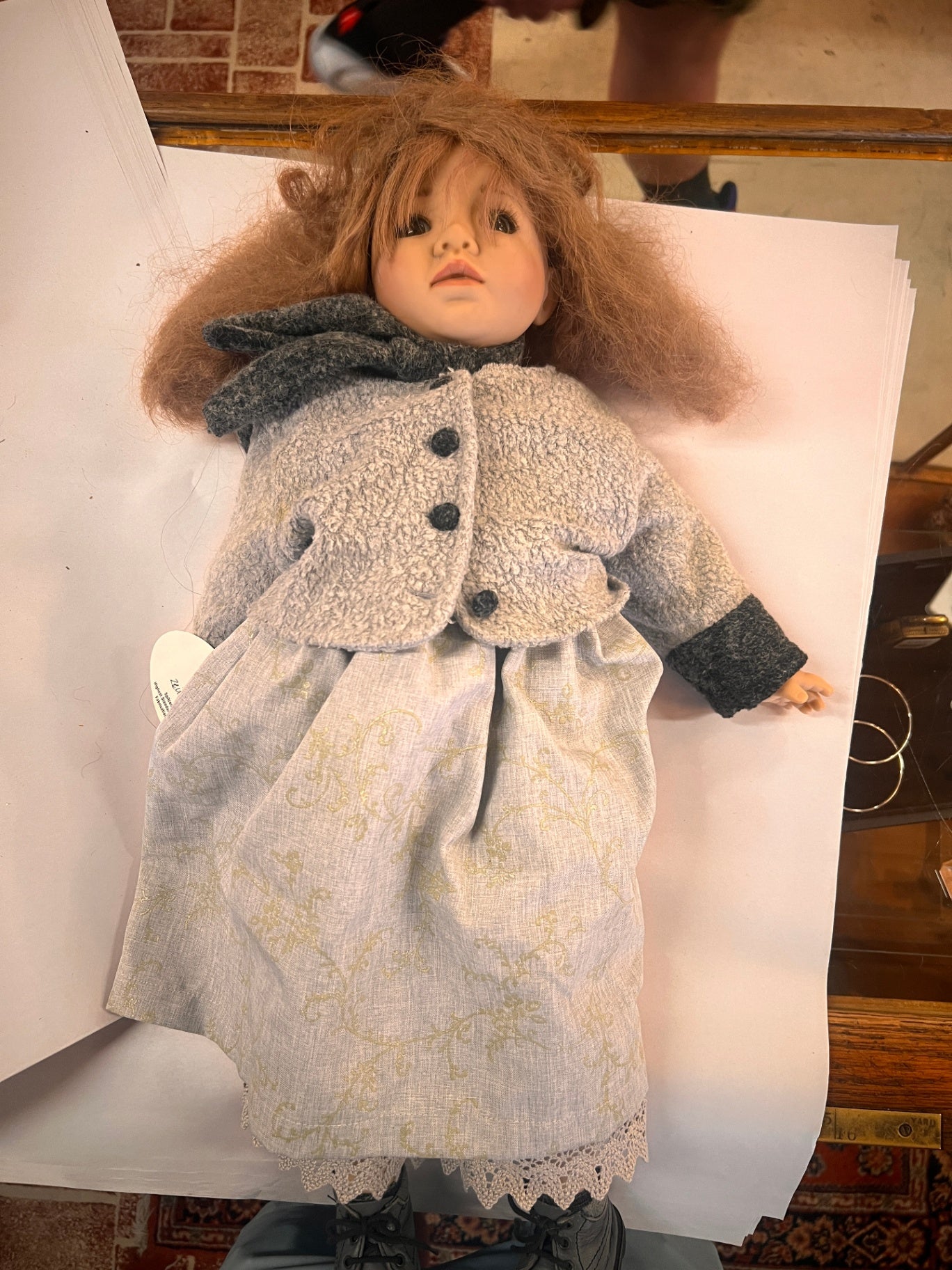 Vintage Götz "Bell's Triangle" German Artist Doll – Porcelain Head, Original Tag & Designer Outfit