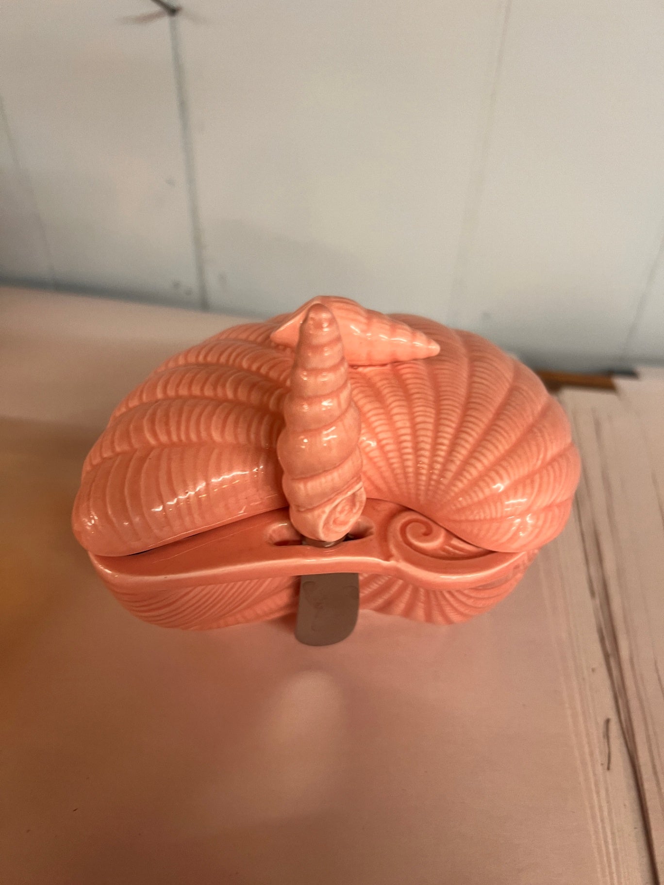 Vintage 1984 Shafford Original Pink Seashell Covered Butter Dish – Coastal Beach House Decor