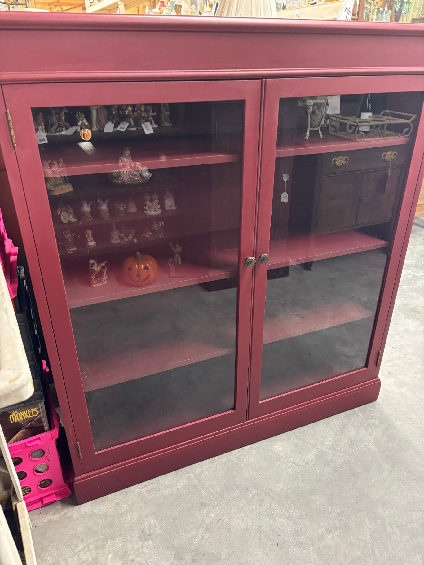 Contemporary painted wood display cabinet or bookcase