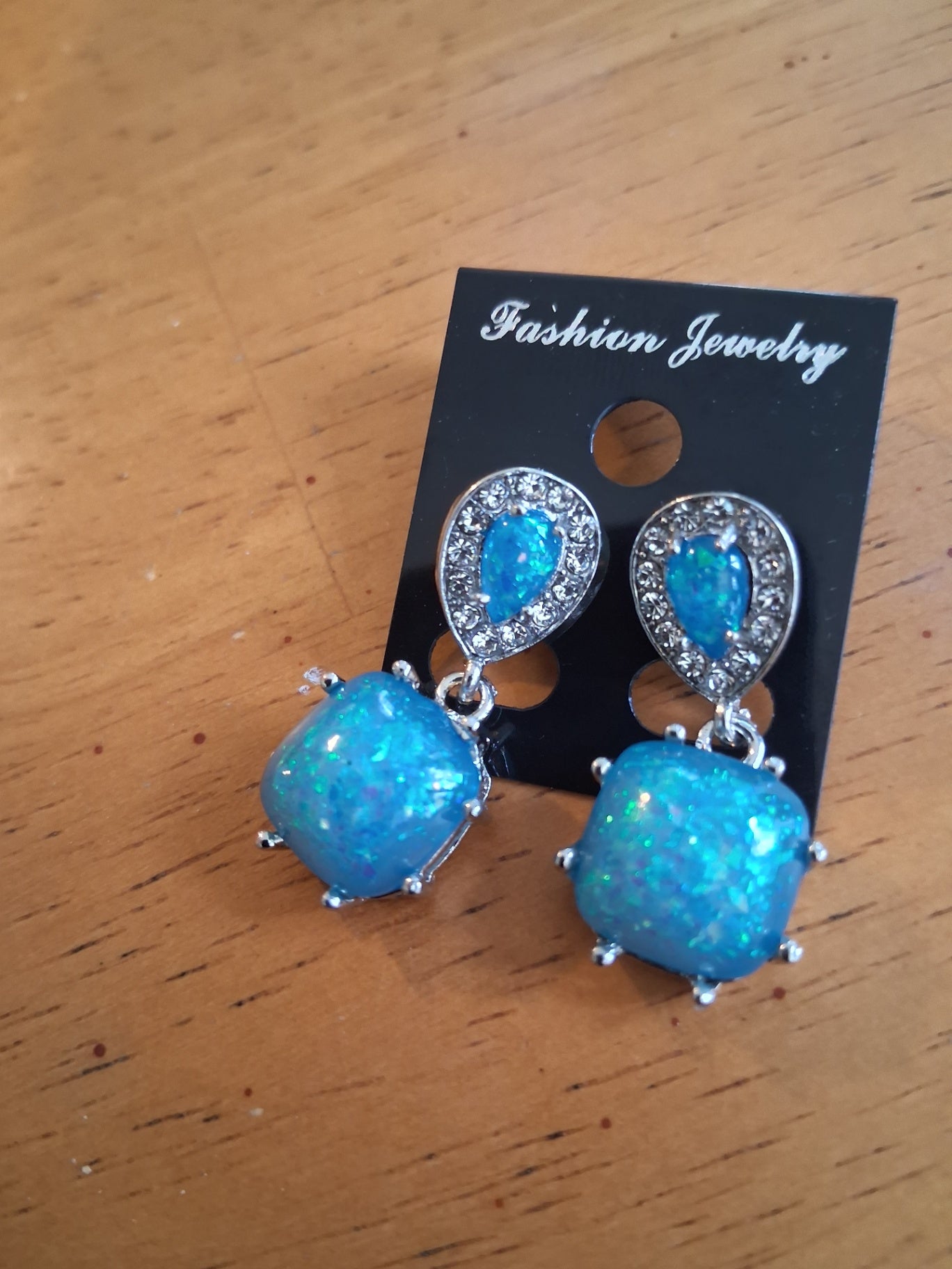 Earrings teal dsc 