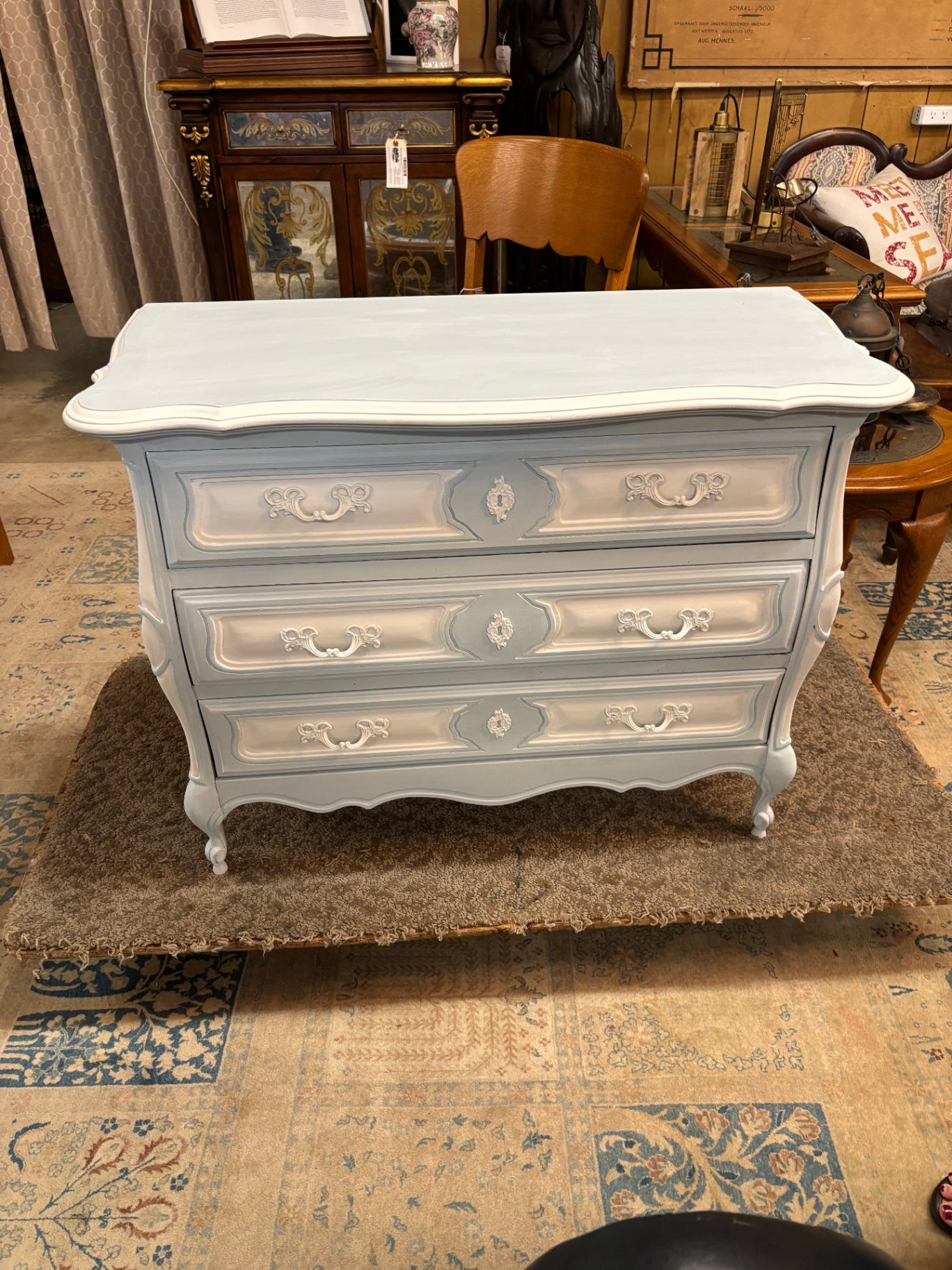 Light Blue French Provincial Commode