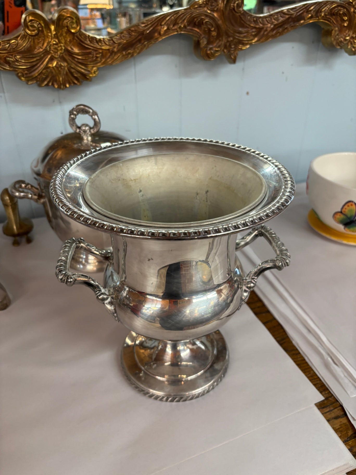Wm. Rogers silver-plated wine cooler