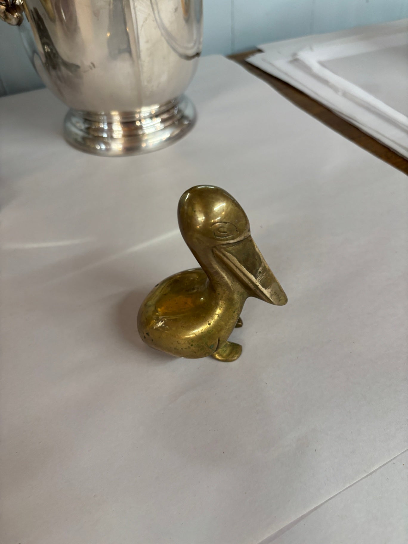  Vintage English Brass Pelican