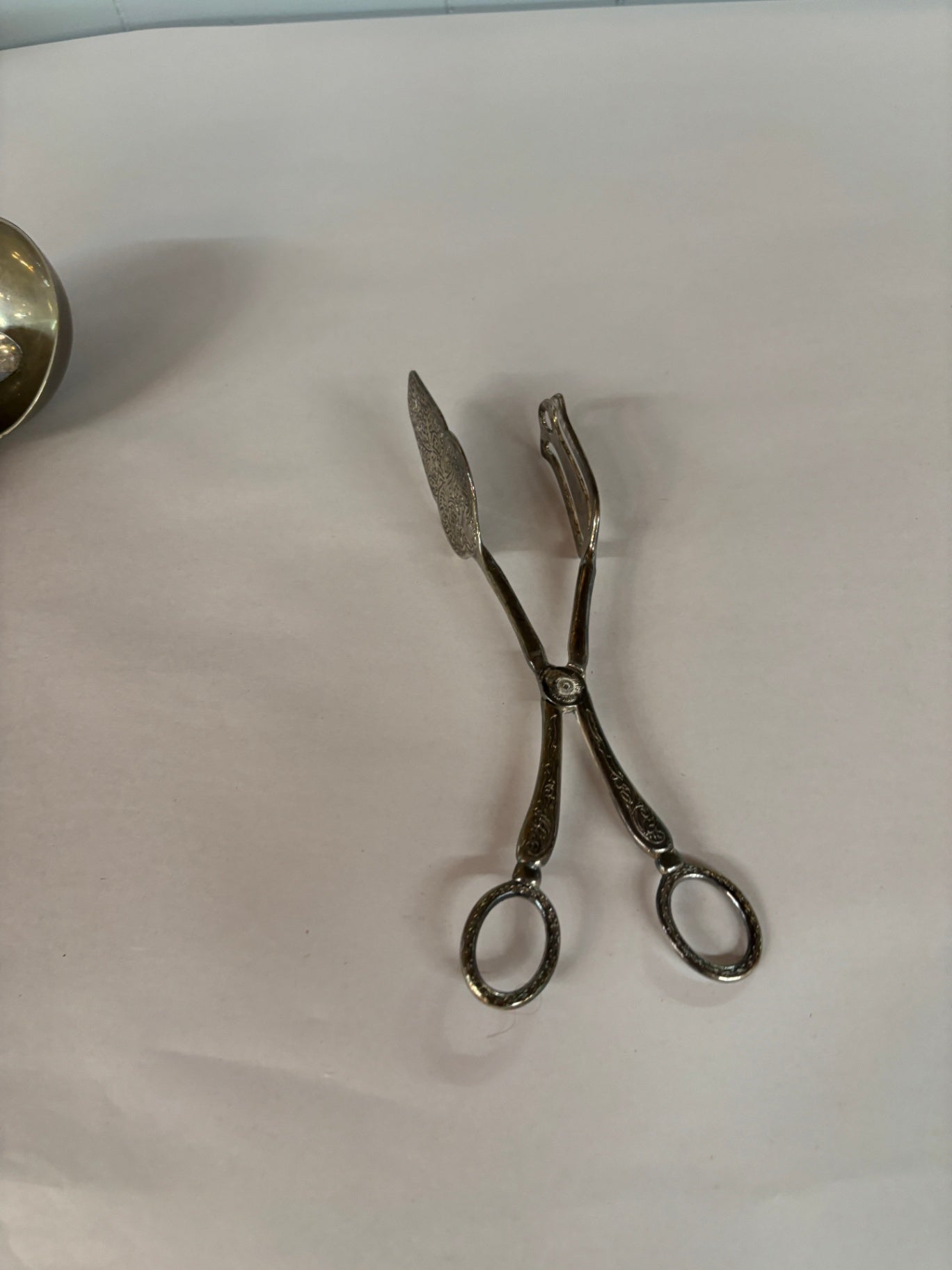  vintage scissor-style pastry or salad serving tongs
