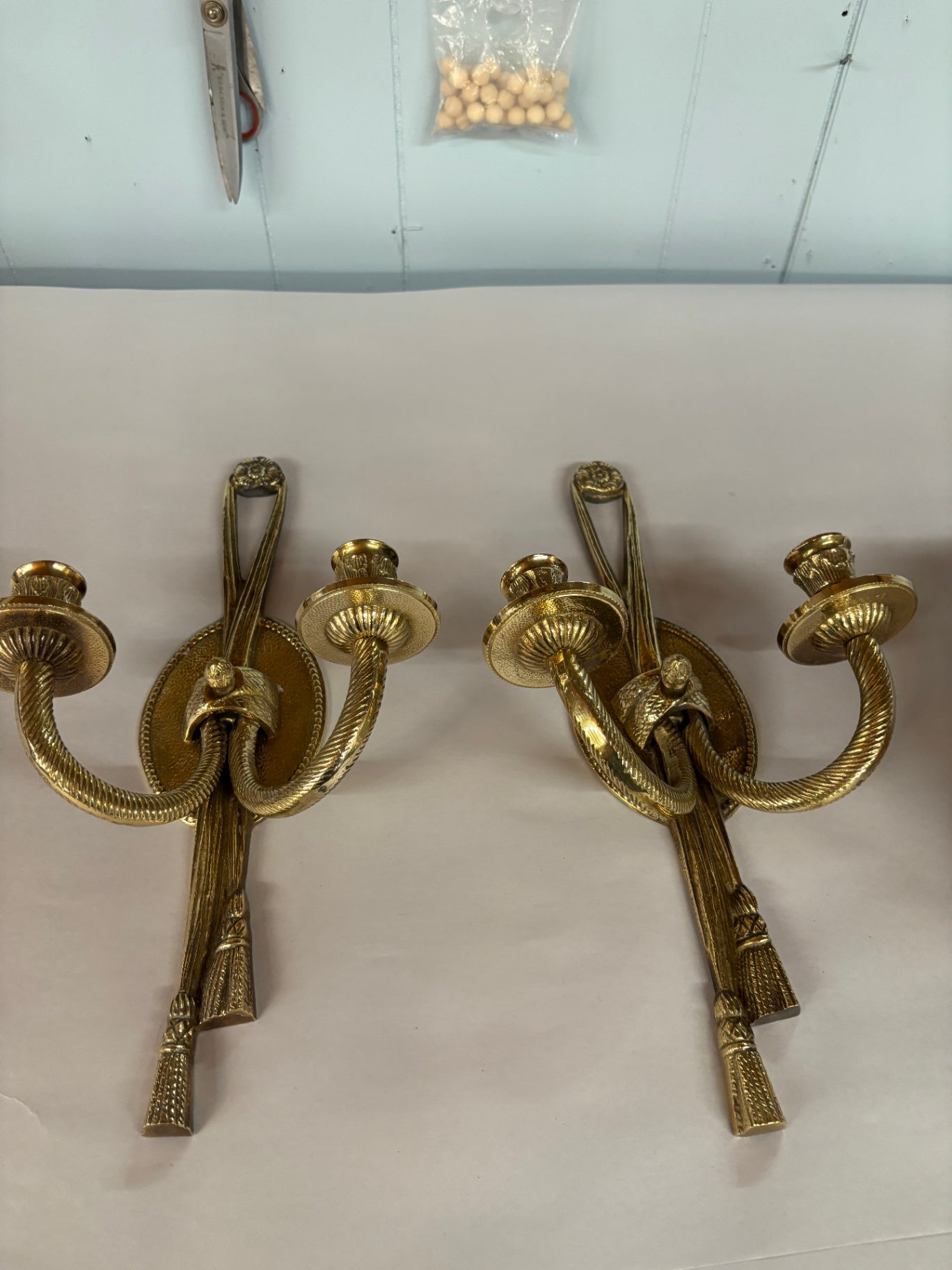 Vintage Brass Candle Sconces
