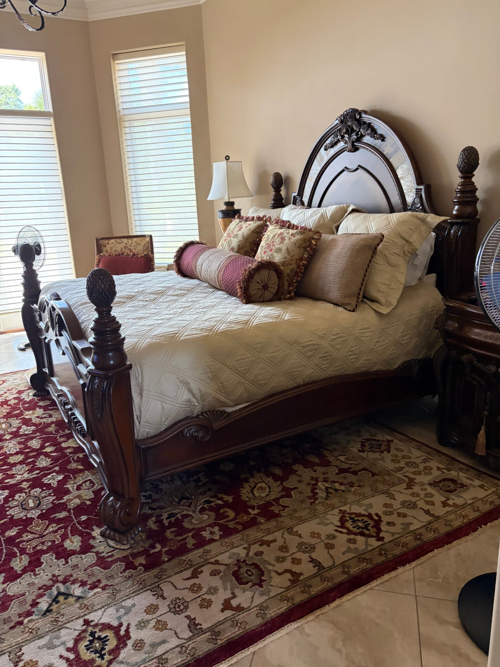Michael Amini Original Furniture Designs Oppulente Collection King Bedroom Set – Sienna Spice – 6 Piece Luxury Suite