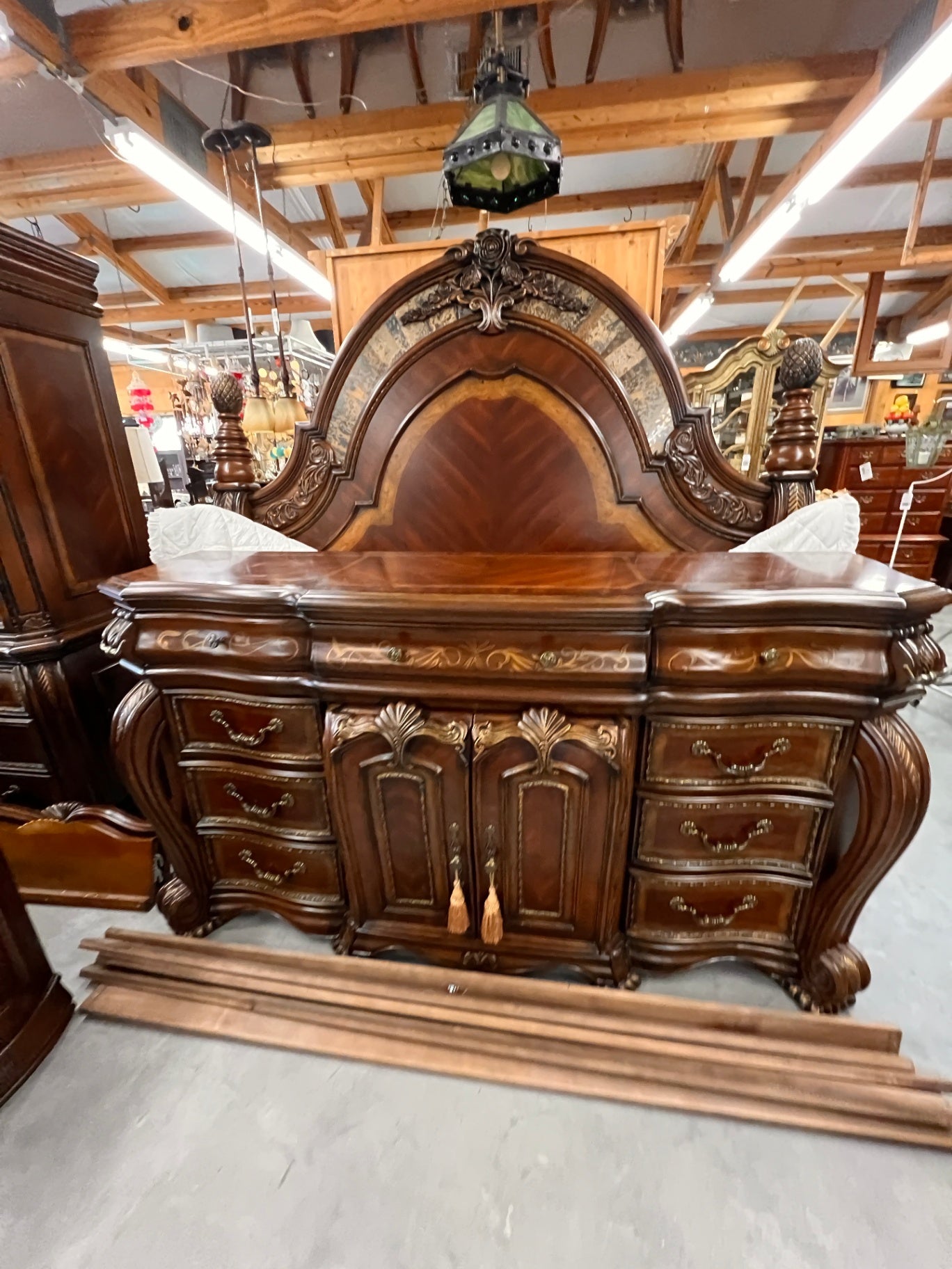 Michael Amini Original Furniture Designs Oppulente Collection King Bedroom Set – Sienna Spice – 6 Piece Luxury Suite