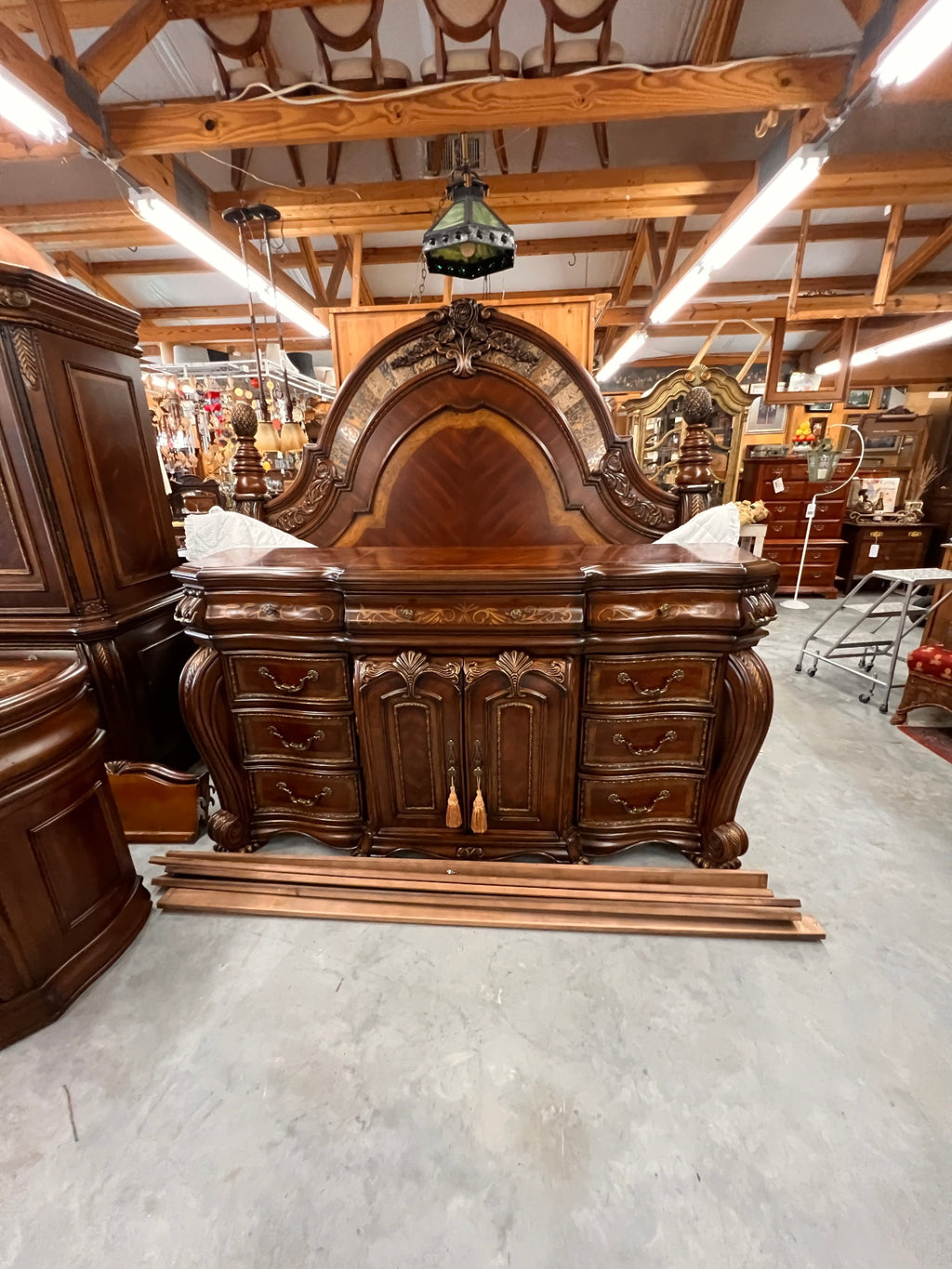Michael Amini Original Furniture Designs Oppulente Collection King Bedroom Set – Sienna Spice – 6 Piece Luxury Suite