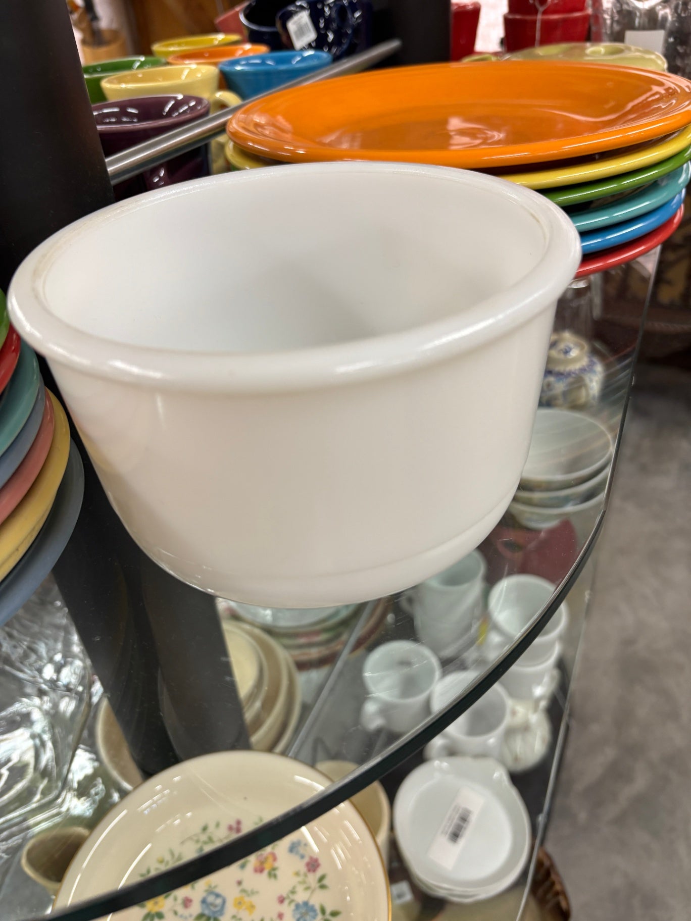Vintage White Milk Glass Mixing Bowl