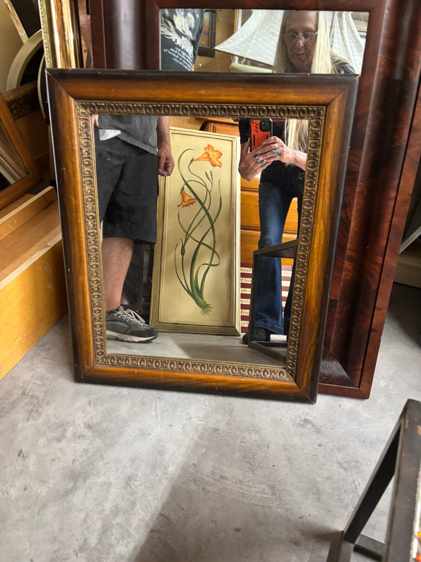 Mirror Black And Gold Frame