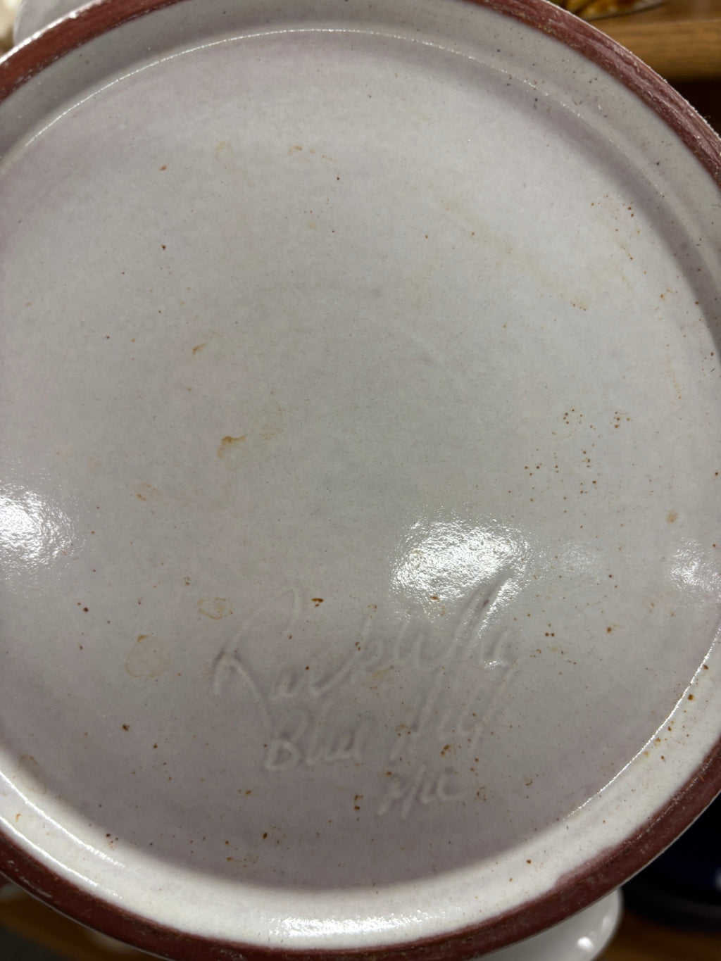 Marshall Pottery Blue Mountain covered casserole or bean pot made in Texas