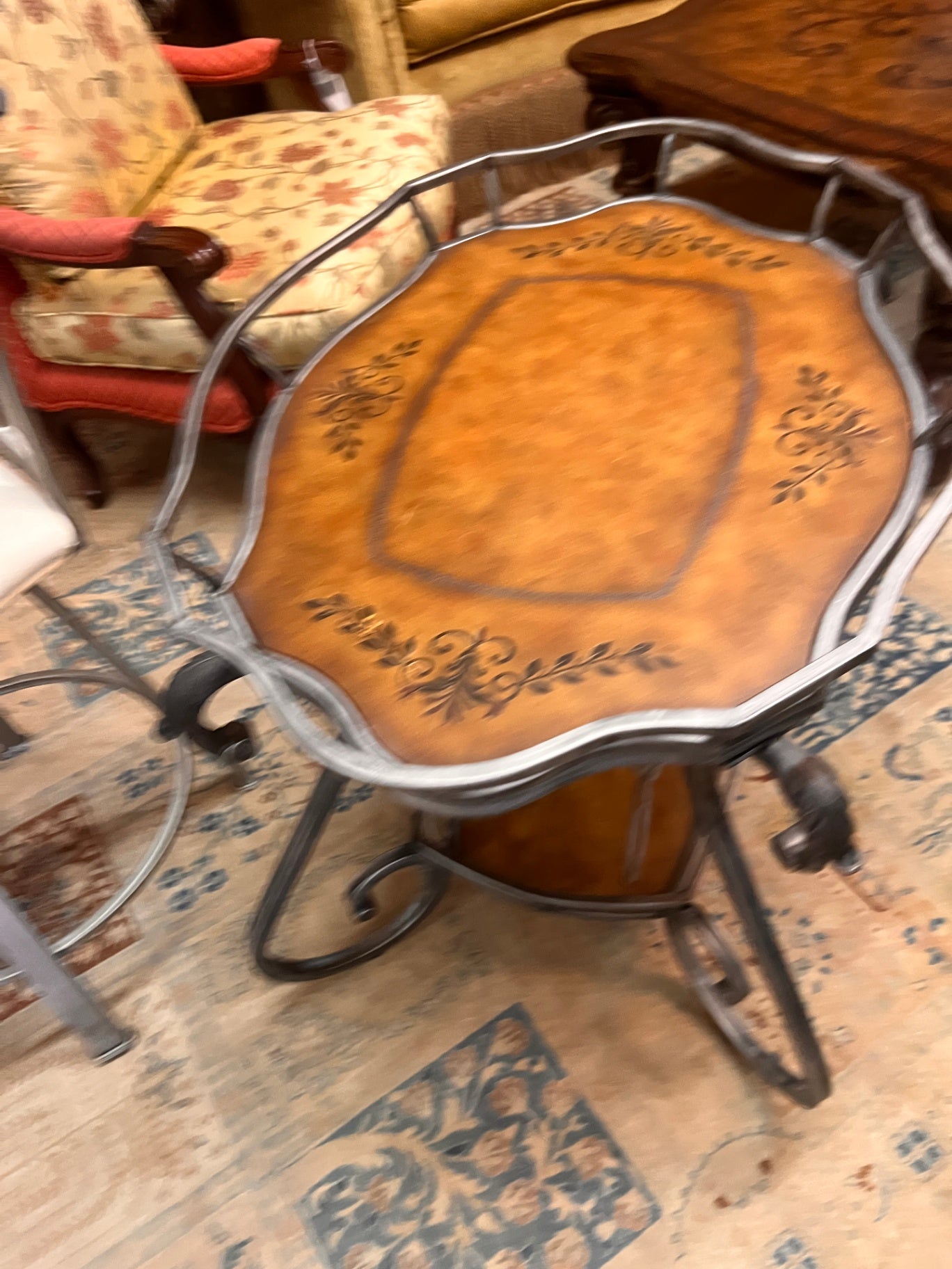 VINTAGE STYLE "BOMBAY" NINE BOTTLE WINE RACK/ TEA CART