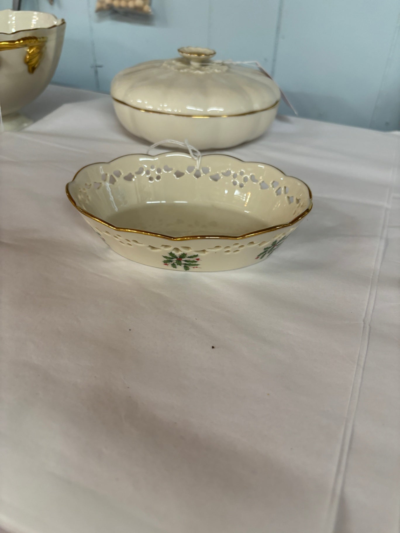 Lenox Holiday piered basket or oval bowl