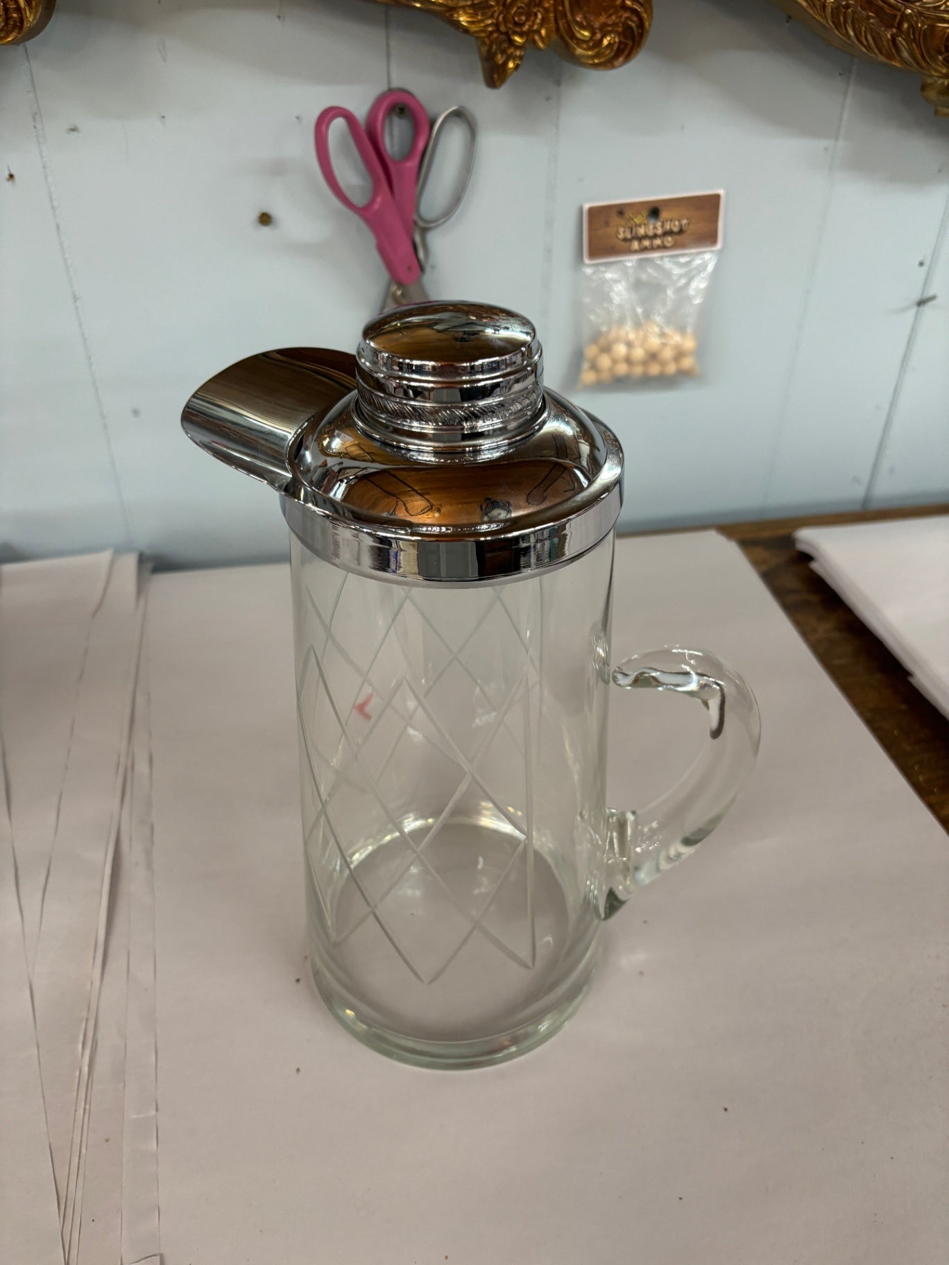 Chill It Pitcher Vtg Glass Pitcher
