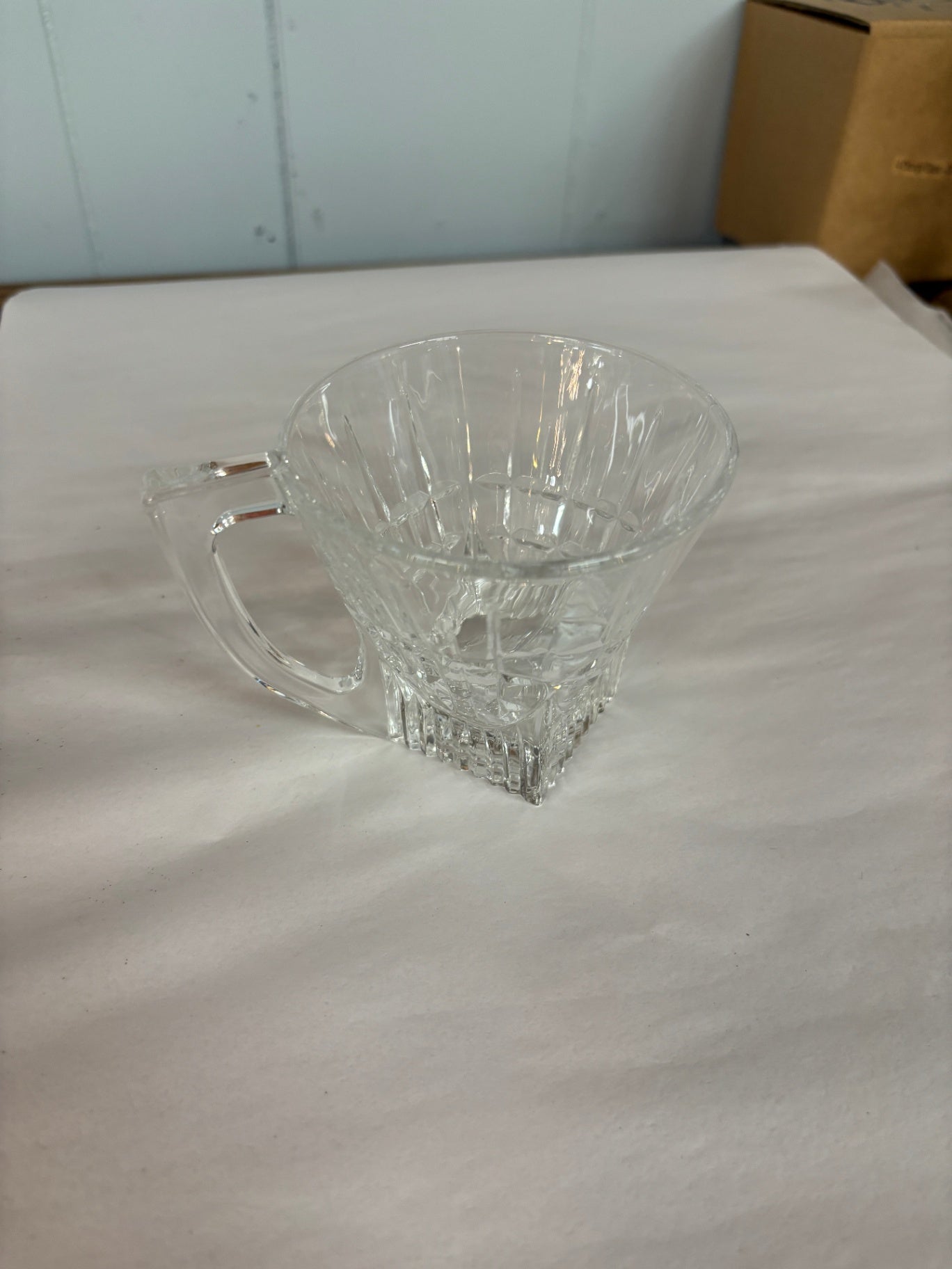 RCR Set of 2 Royal Crystal Coffee / Tea Square Bottom Glasses