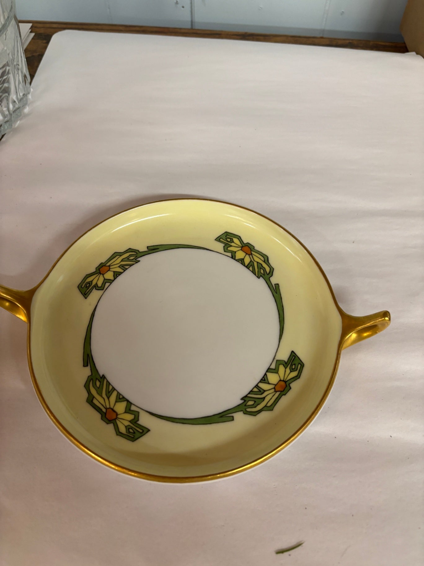  antique, hand-painted serving plate