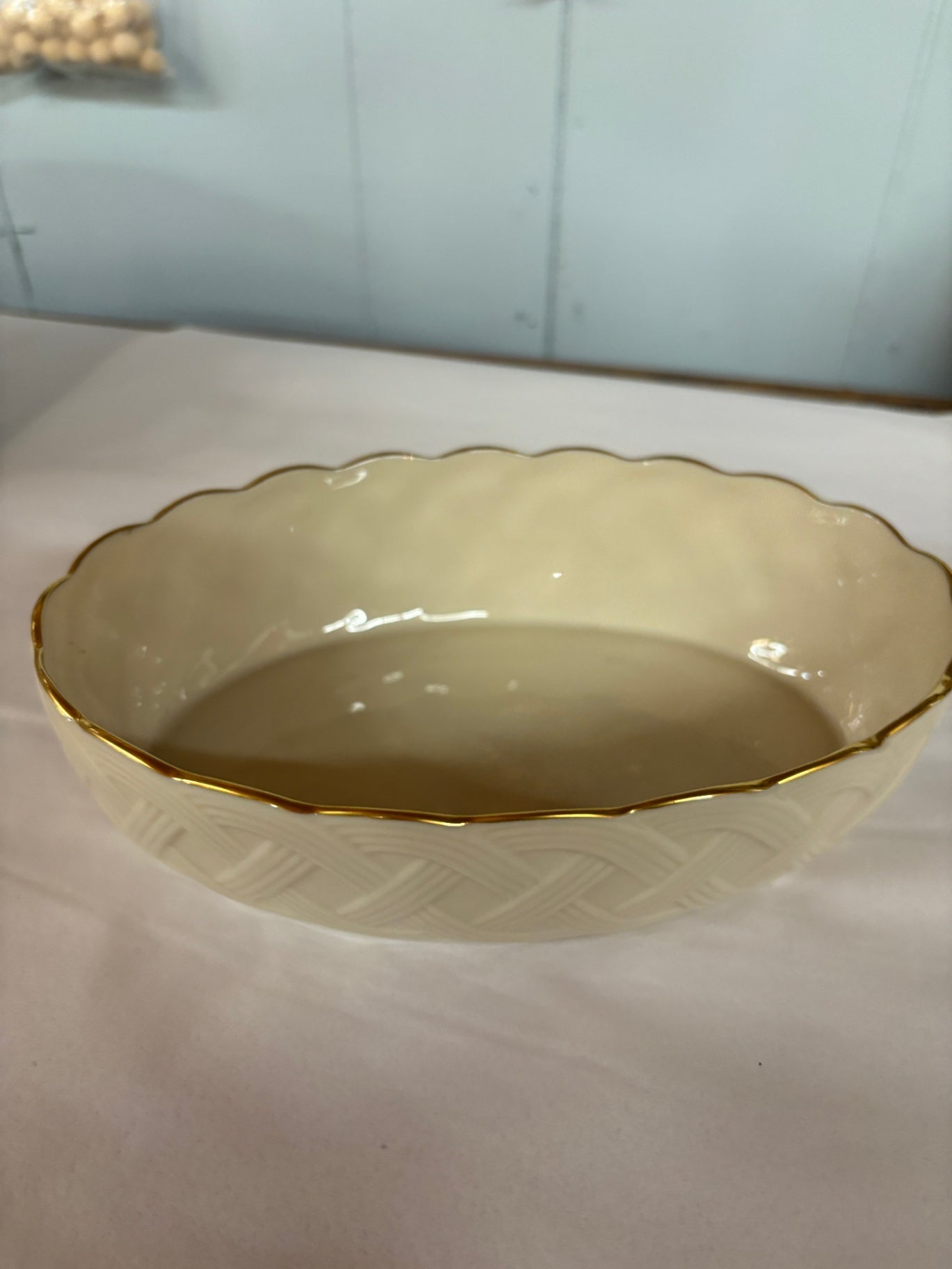  Lenox Lattice Collection oval serving bowl 
