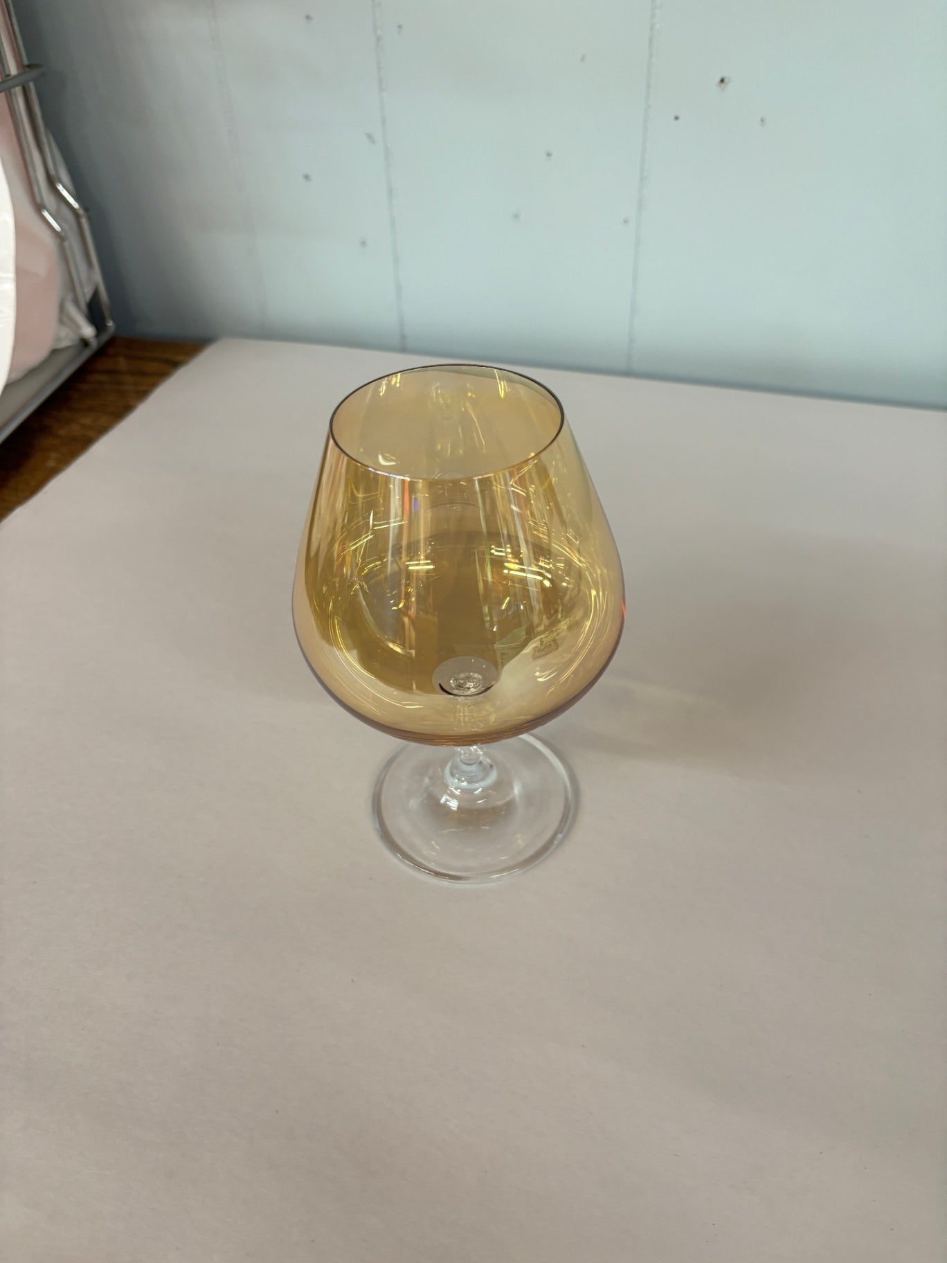 Vintage MCM Large Amber Glass Brandy Snifter