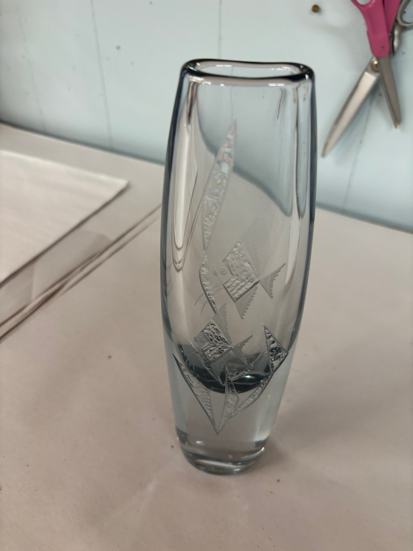Mid Century Modern Asta Stromberg Scandinavian Art Glass Vase - Strömbergshyttan Glass