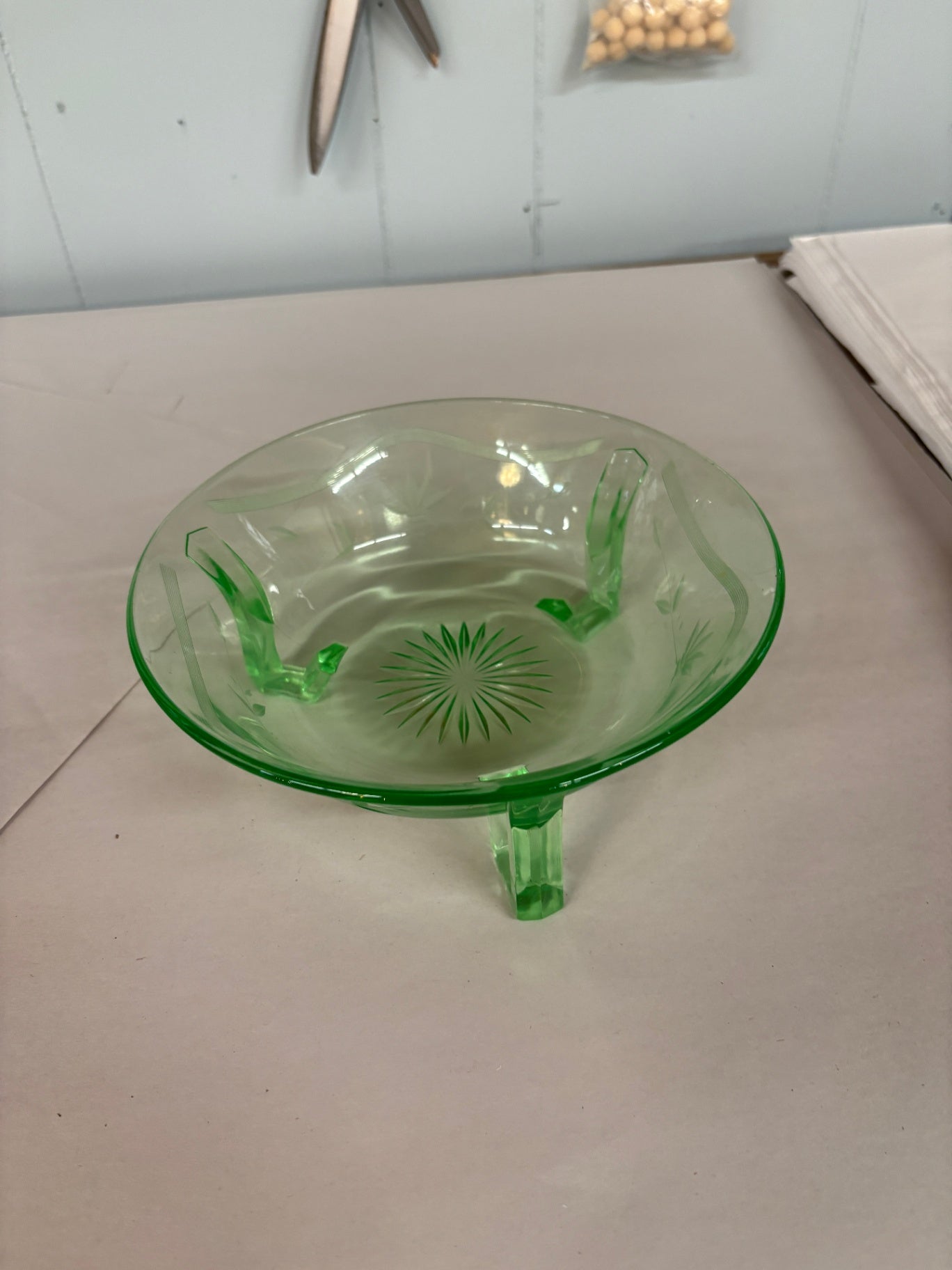 Footed Uranium Bowl