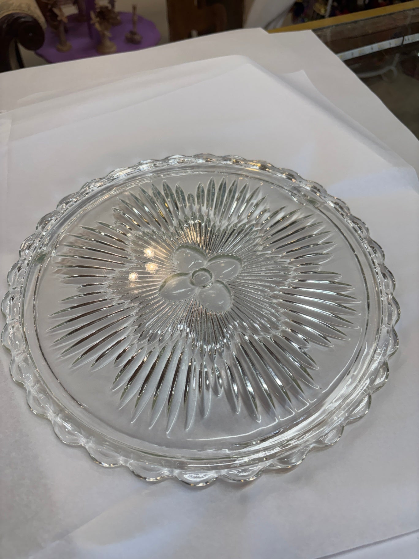 Vintage Princess House Heritage Deluxe 11.5" Footed Pie Cake Plate