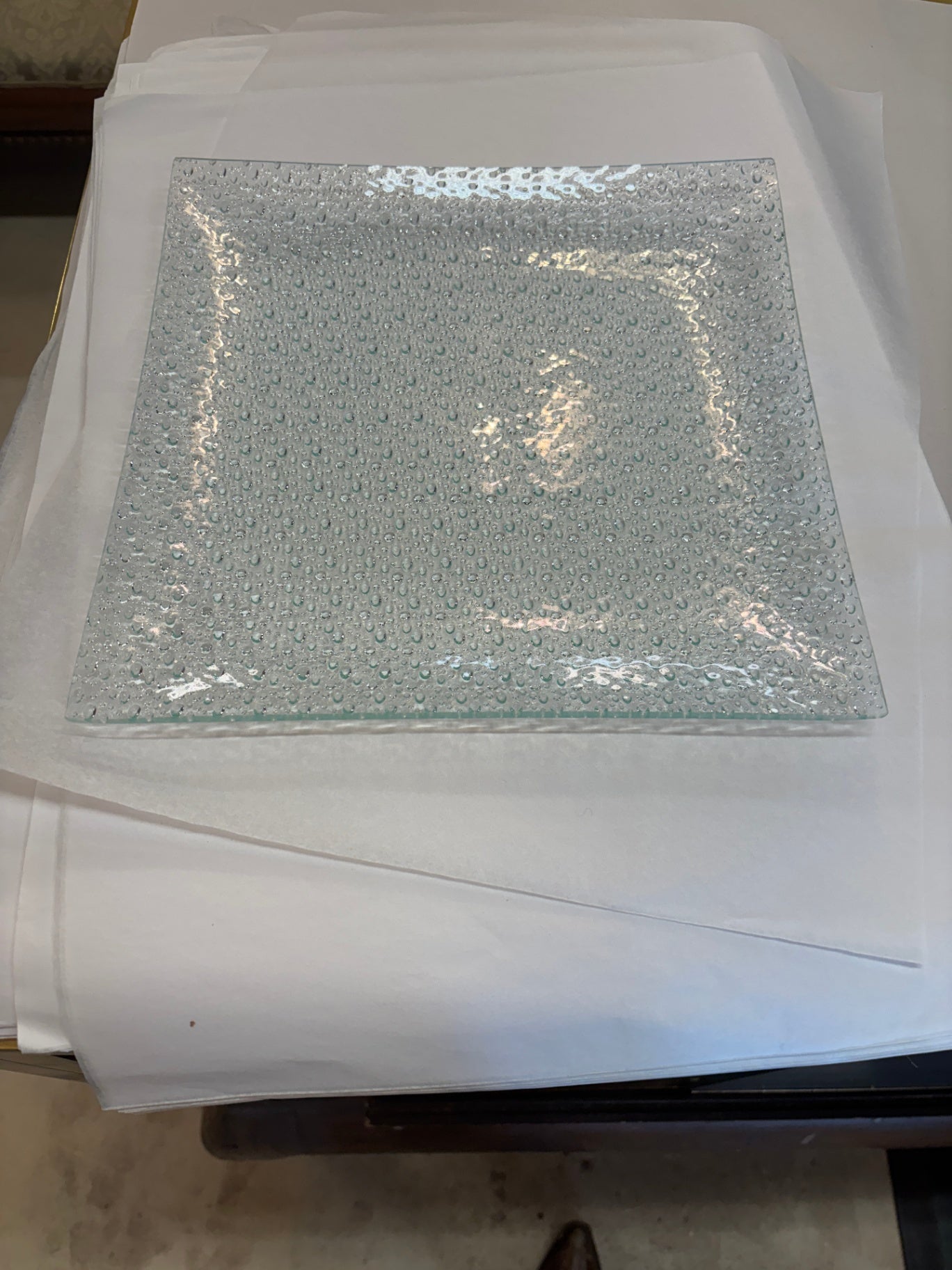 Recycled Glass Texture Square Plate 7.5" wide