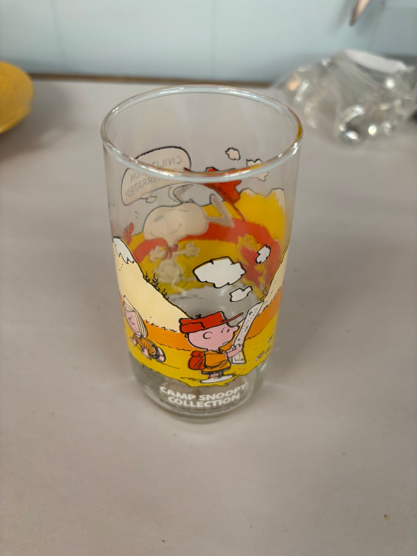 McDonald's 1971 Camp Snoopy Peanuts Collection Charlie Brown Vintage Glass