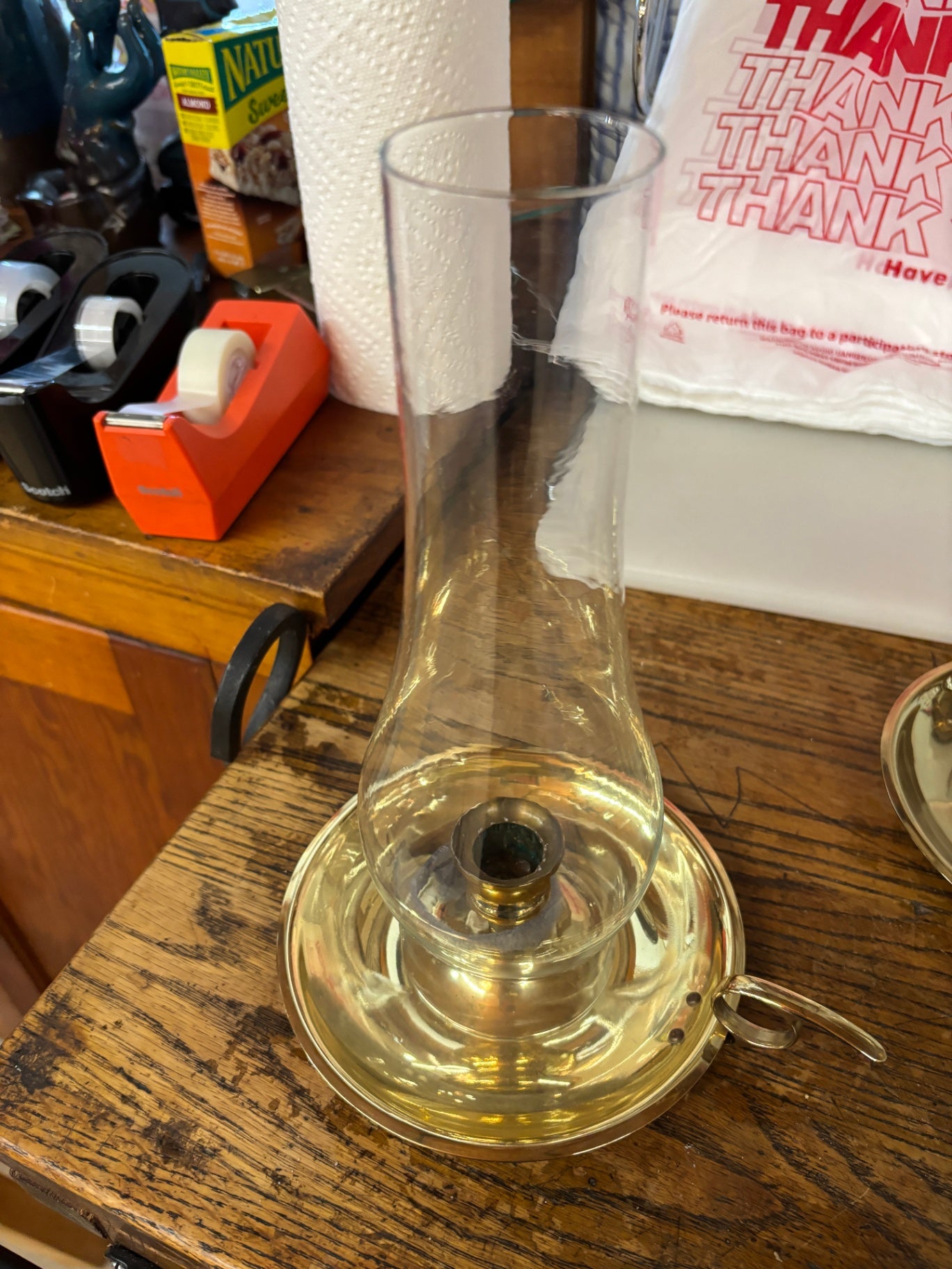 Vintage Brass Hurricane Candle Holder