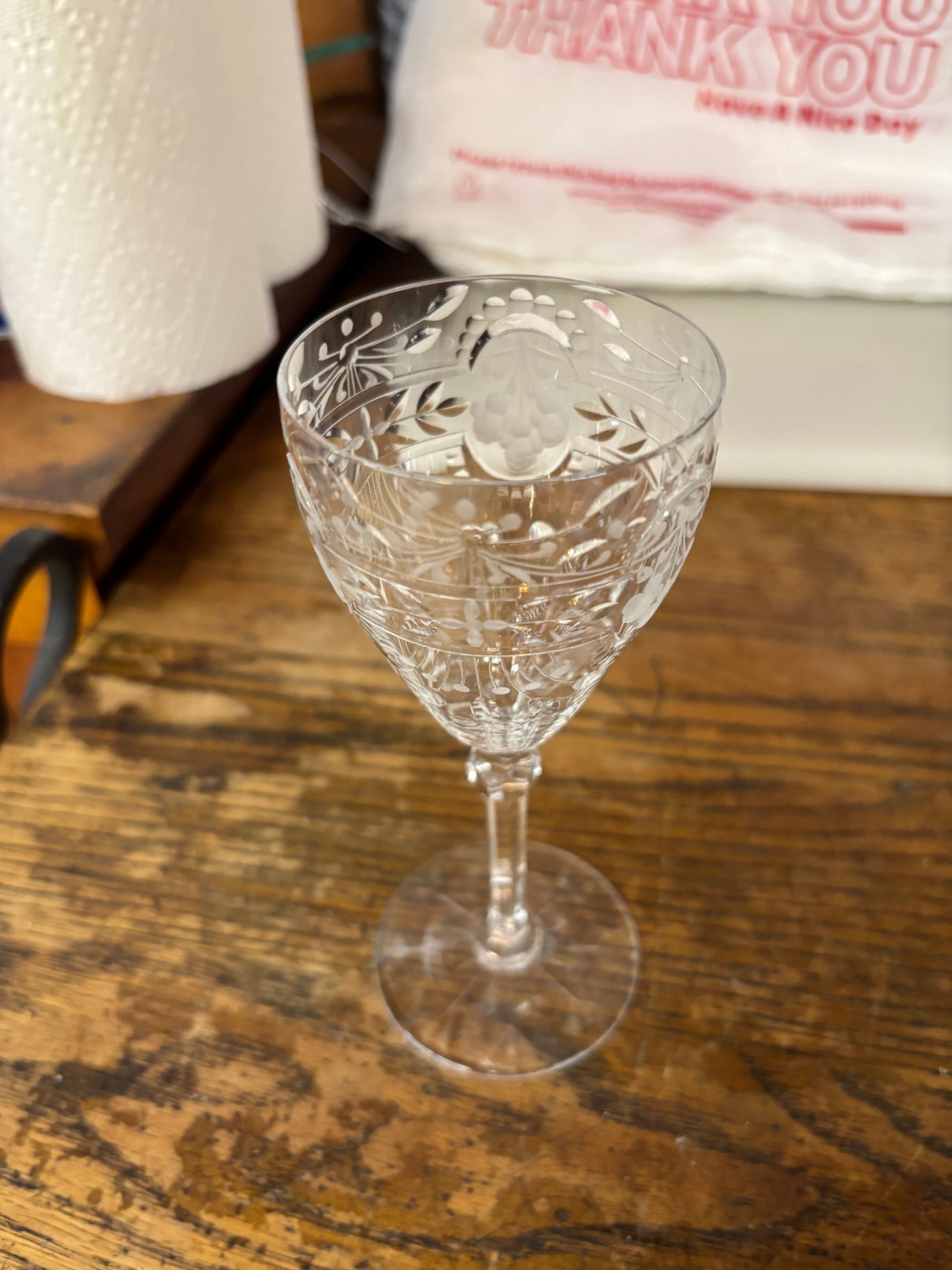 Vintage Wine Glass