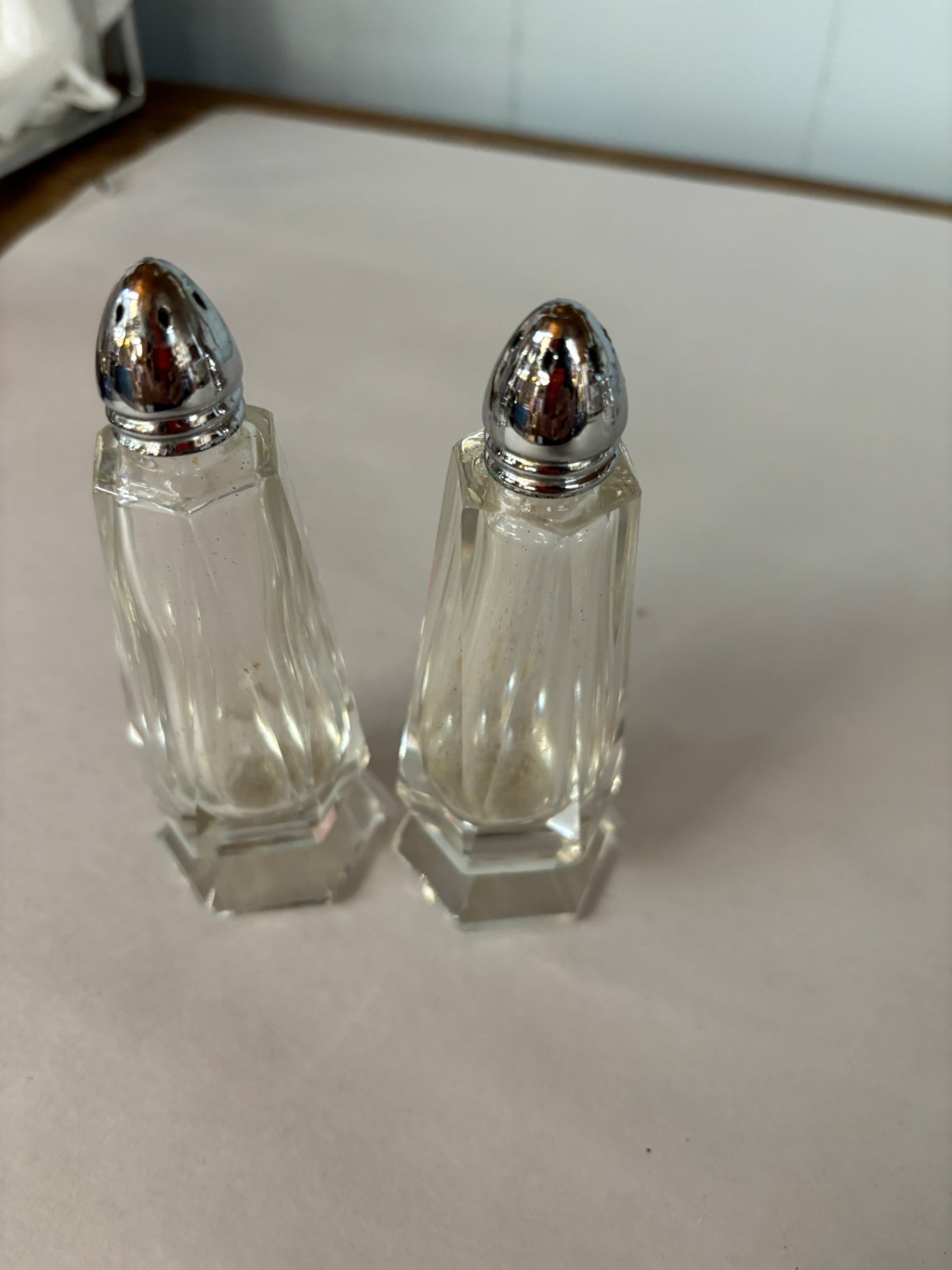 Vintage Irice 4" Crystal Salt & Pepper Shaker Set - Lead Crystal - West Germany