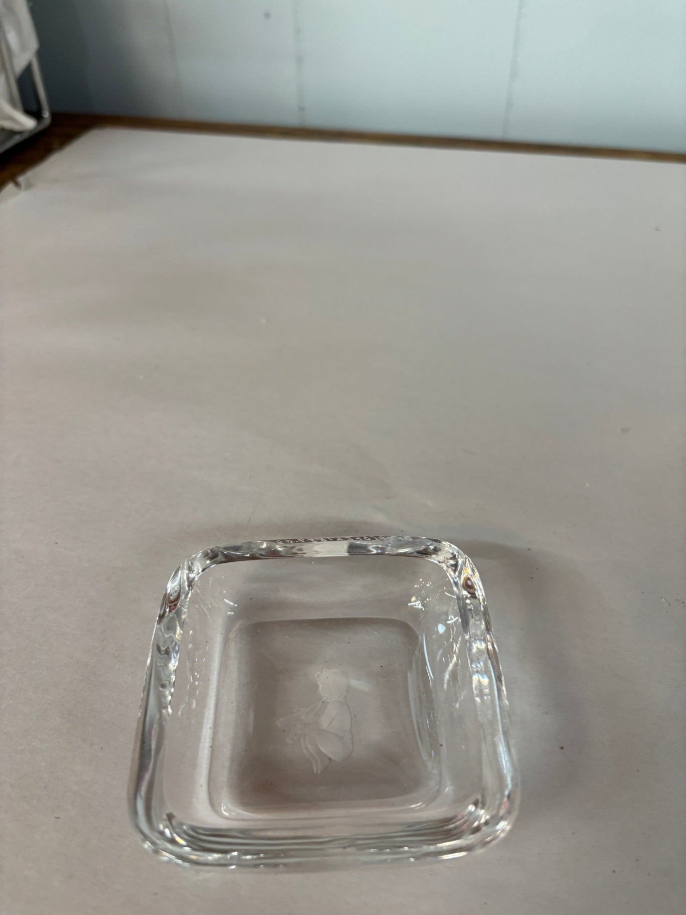 Etched Cherub Baby Glass Bowl