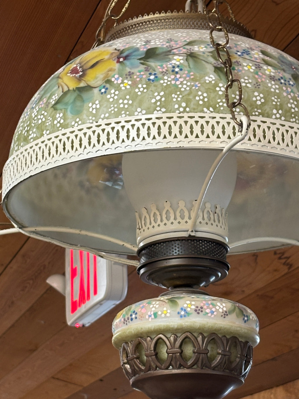 Vintage Hanging Hurricane Lamp Electric