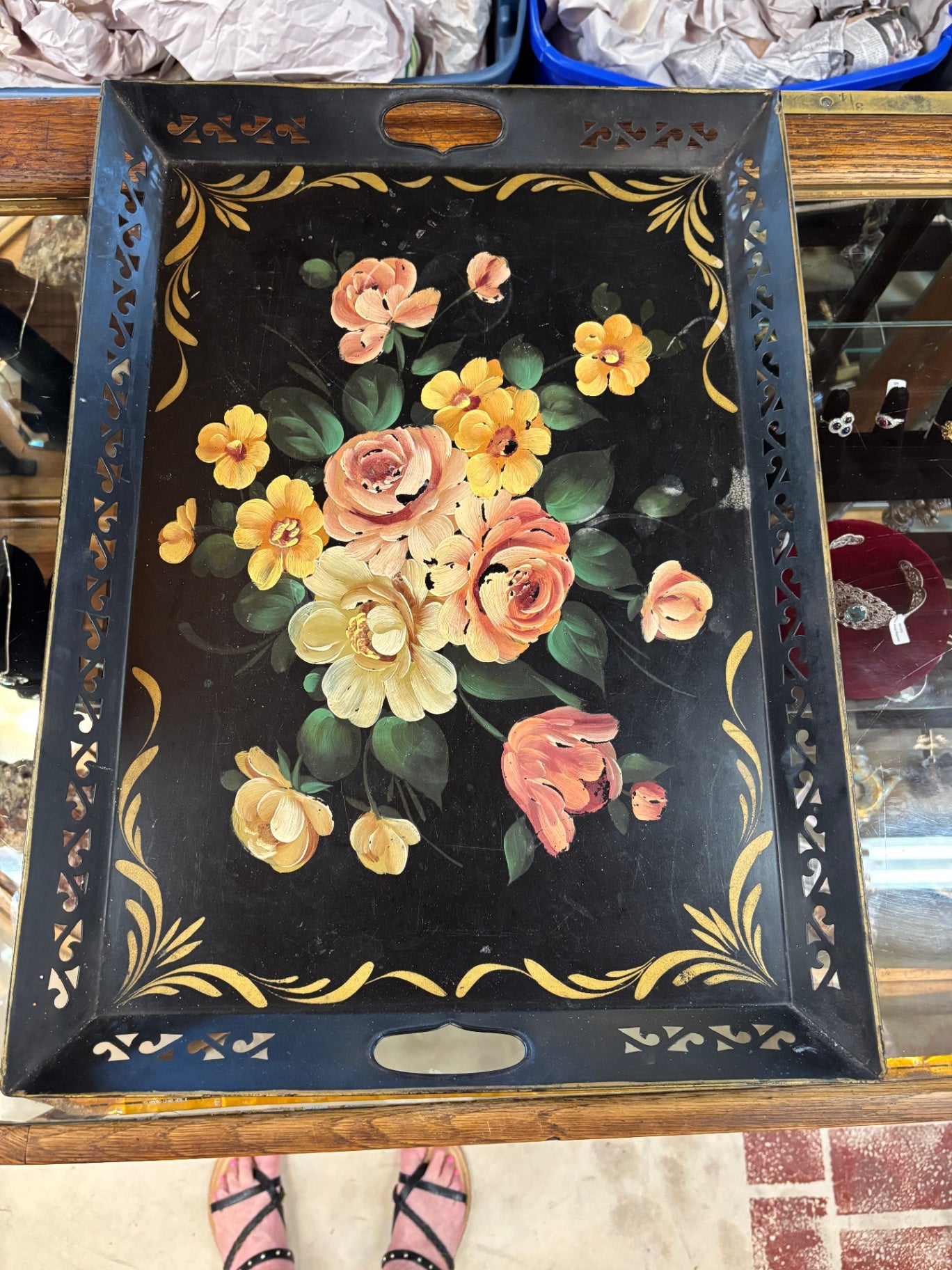 Decorative Hand Painted Metal Tray